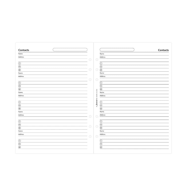 Feuilles de contacts FILOFAX - Blanc - A5 - A5 - 5015142020033