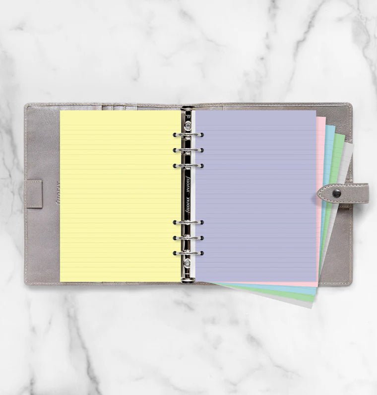 Feuilles de notes lignées FILOFAX - Assortiment Pastel - A5 - A5 - Ligné - 5015142277529