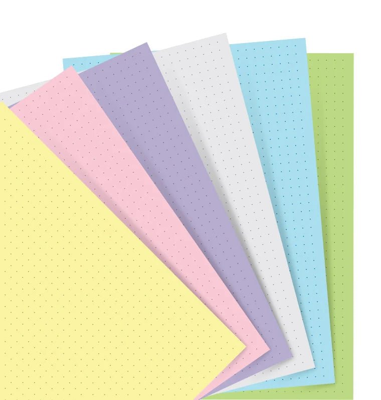 Feuilles de notes pointillées FILOFAX - Assortiment Pastel - Personal - Personal - Pointillé - 5015142278007