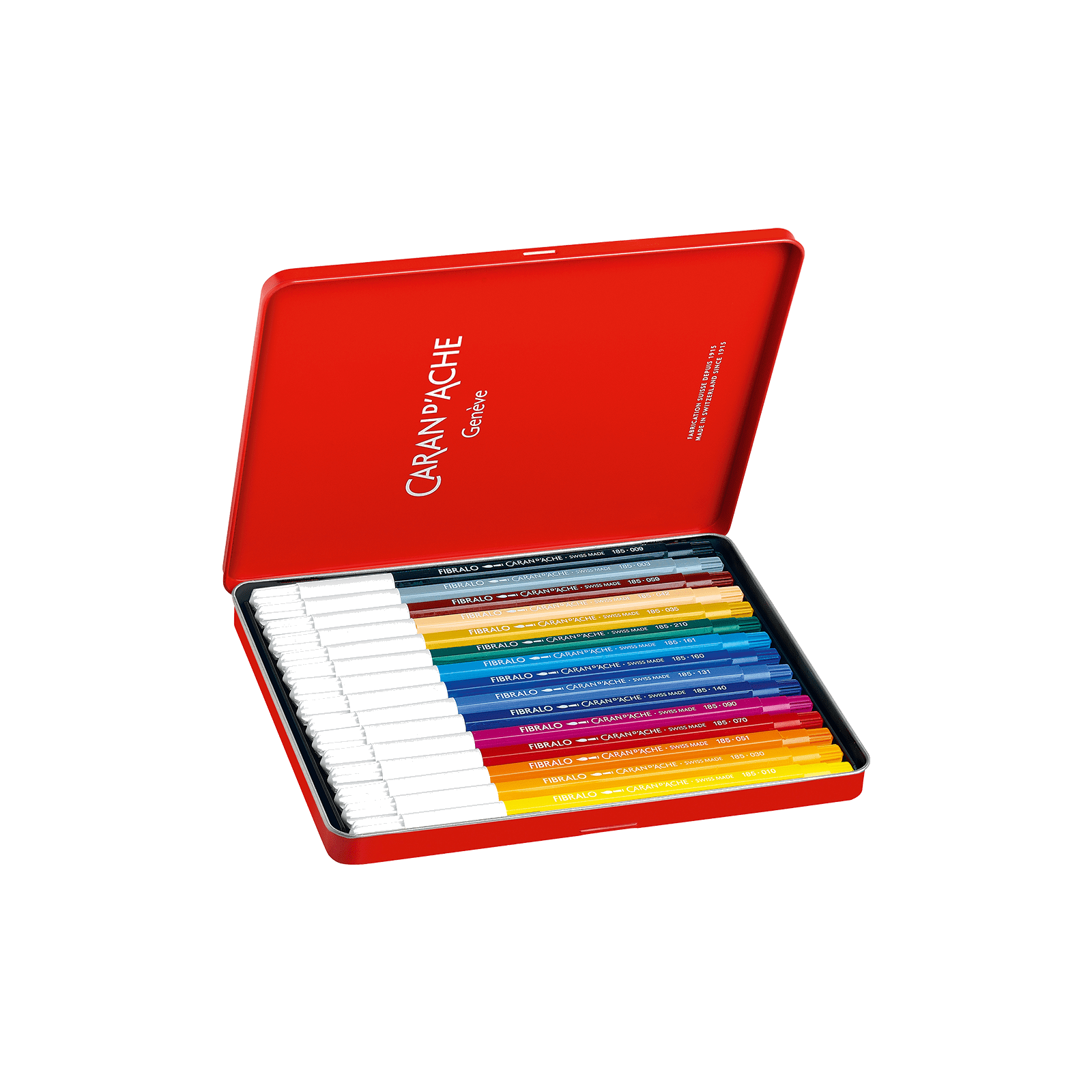 Feutres aquarellables FIBRALO - Boîte métal 15 couleurs - CARAN D'ACHE - 7610186303159