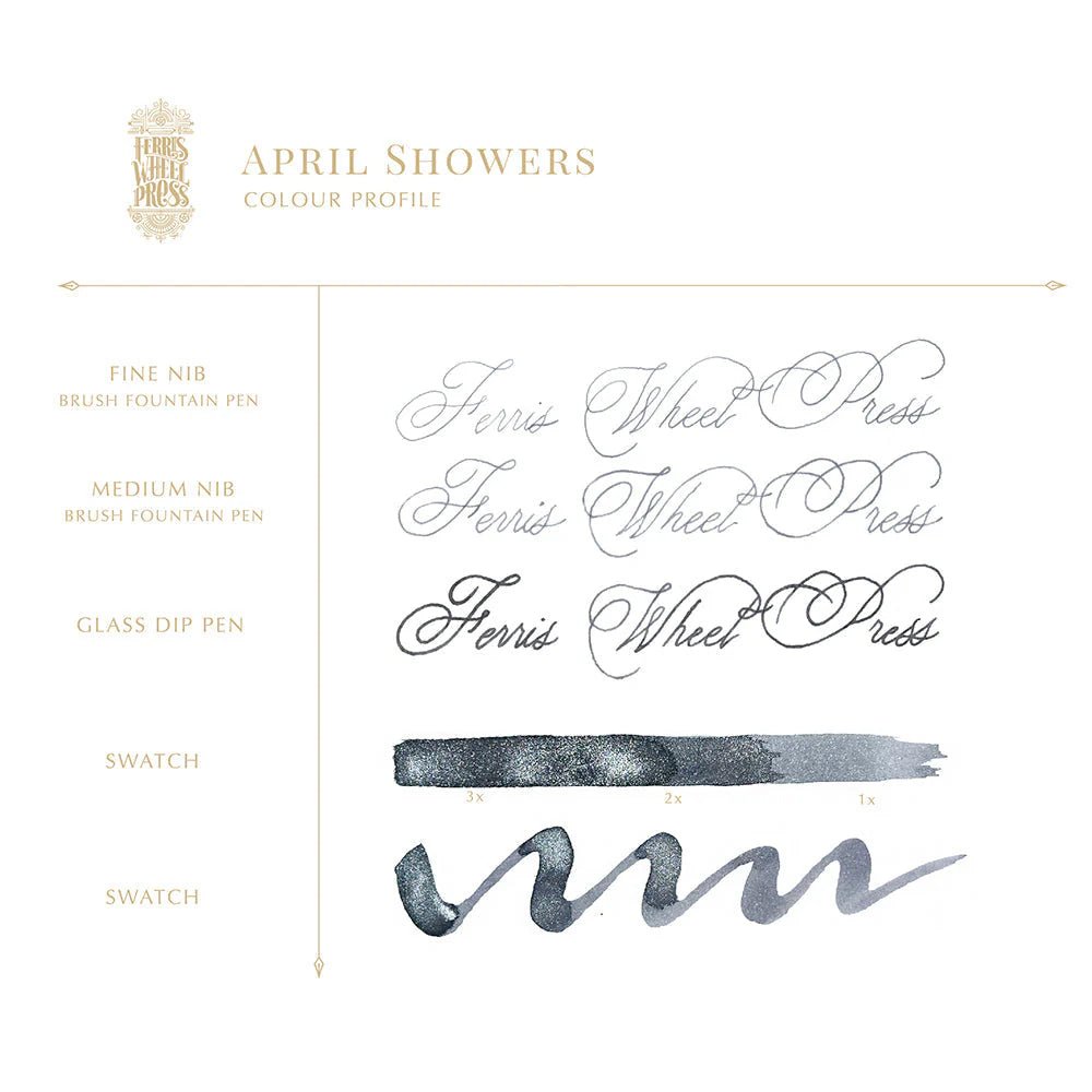Flacon d'encre FERRIS WHEEL PRESS - Everyday Ink - April Showers (38ml) - 818351000347