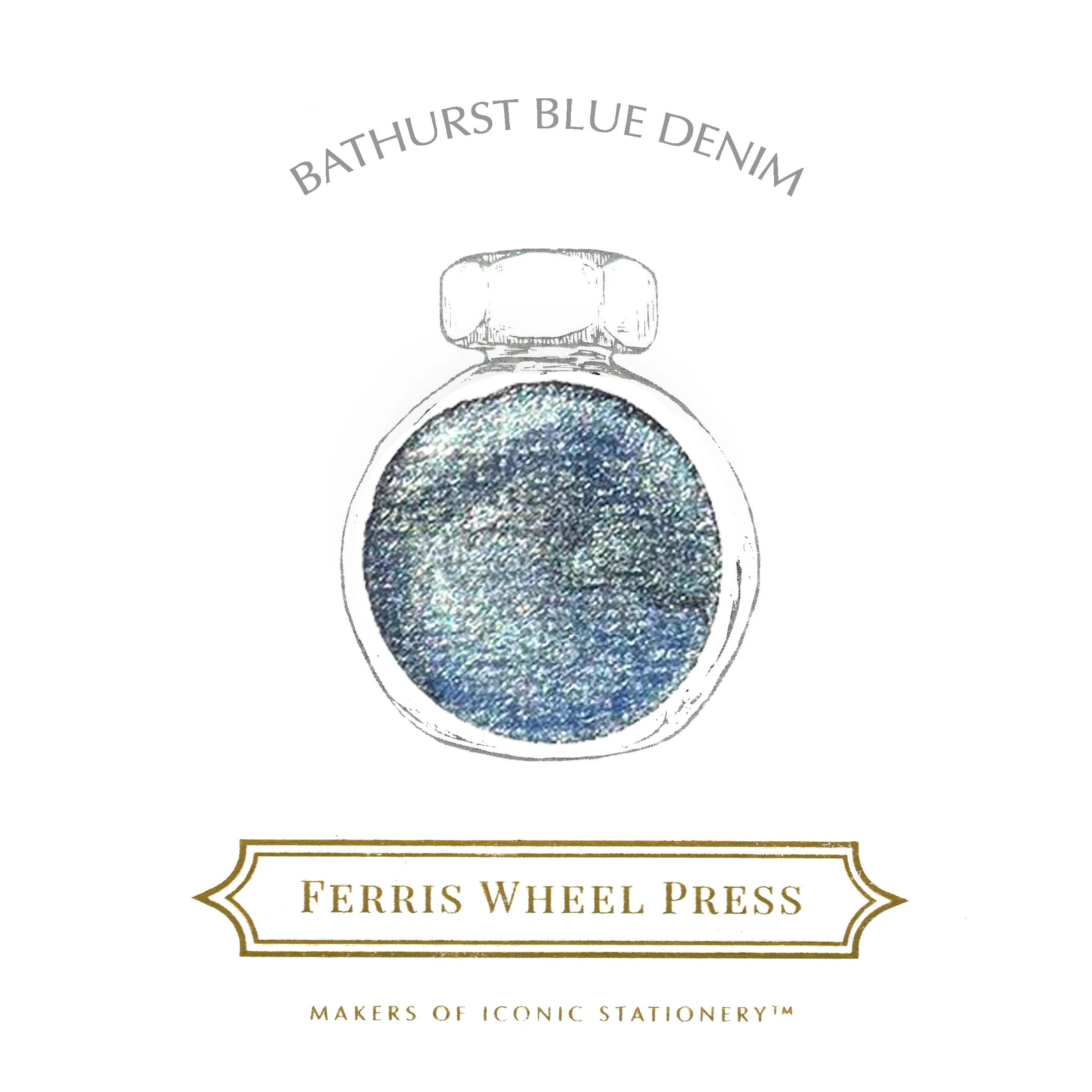 Flacon d'encre FERRIS WHEEL PRESS - Everyday Ink - Bathurst Blue Denim (38ml) - 818351001542