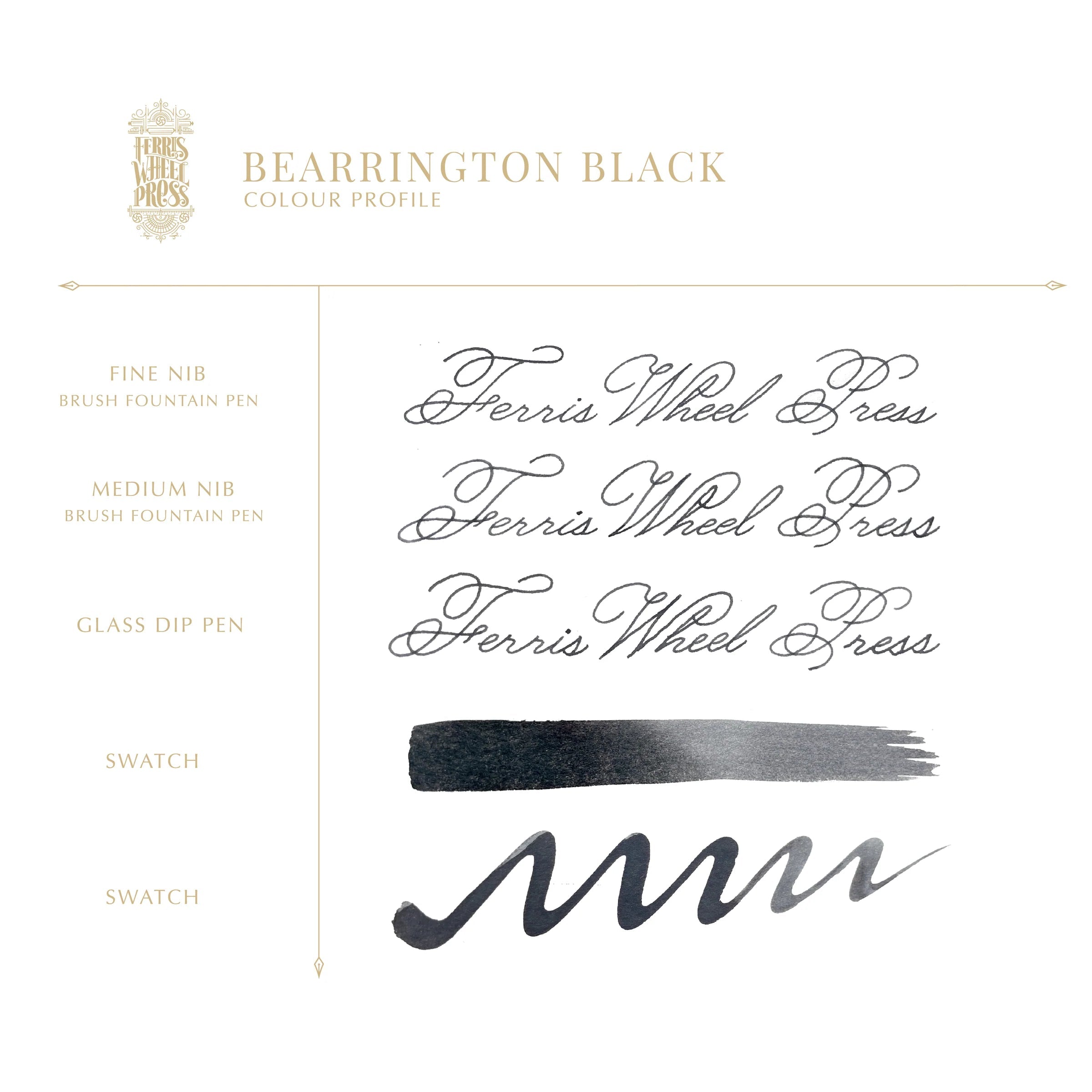 Flacon d'encre FERRIS WHEEL PRESS - Everyday Ink - Bearrington Black (38ml) - 818351003522