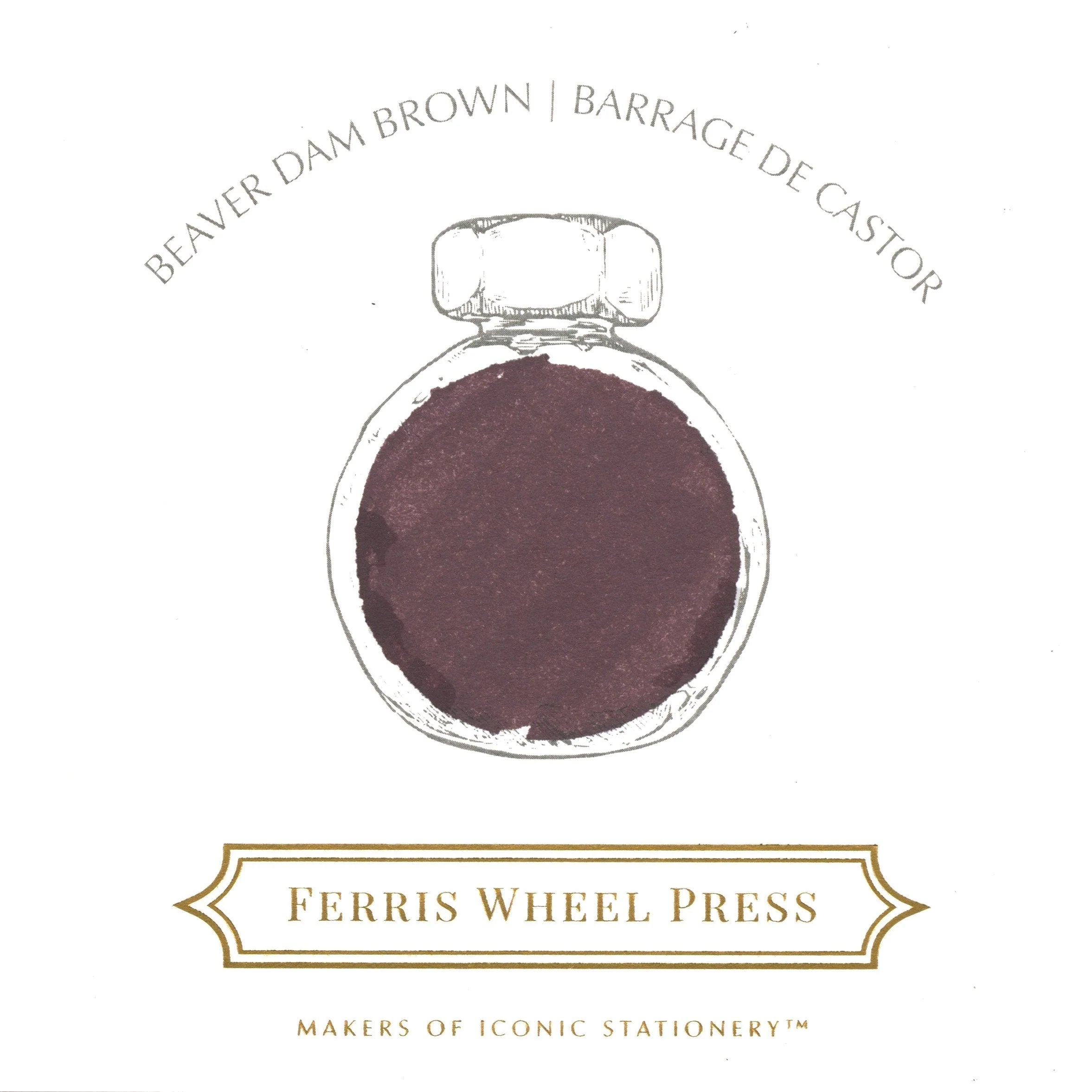 Flacon d'encre FERRIS WHEEL PRESS - Everyday Ink - Beaver Dam Brown (38ml) - 850025001649