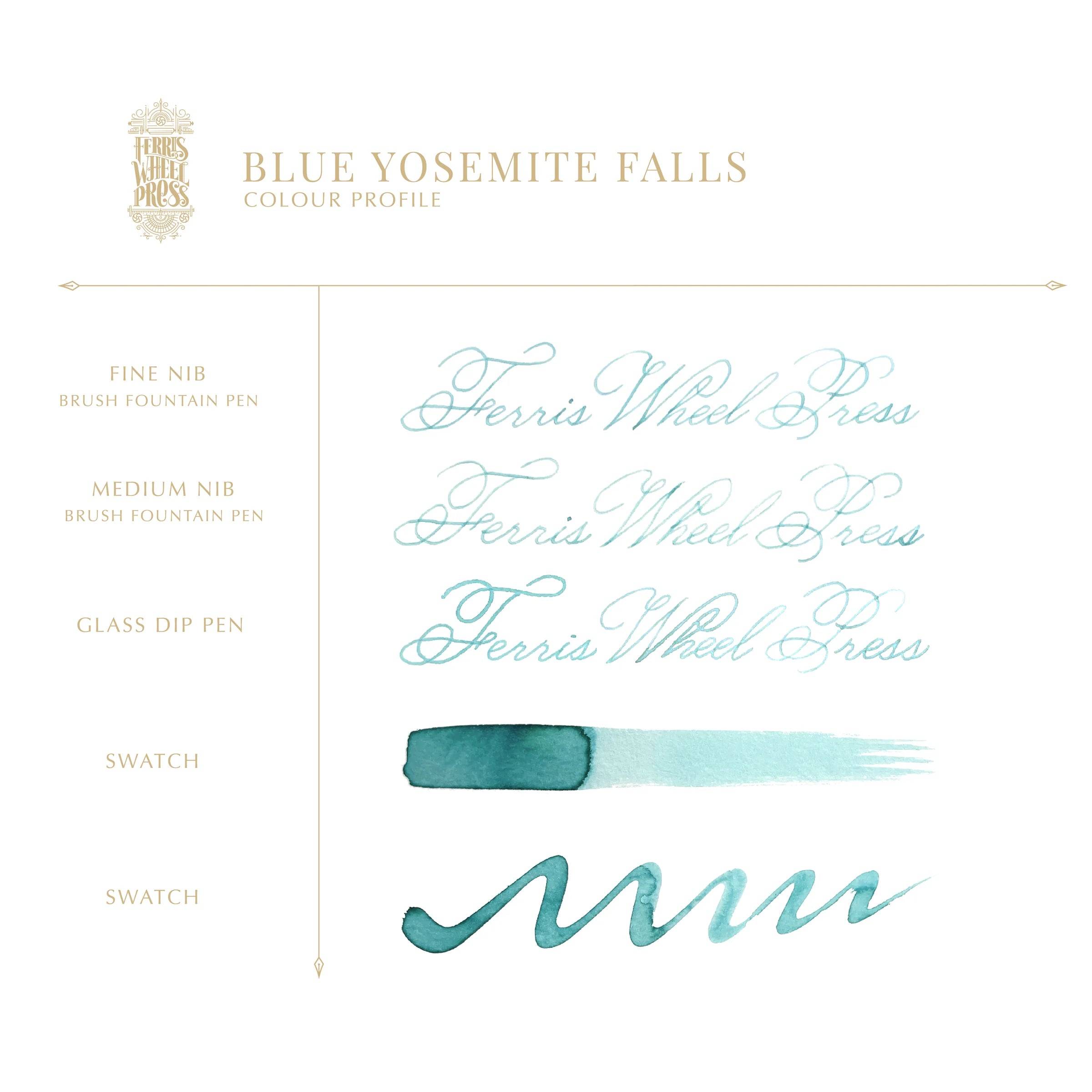 Flacon d'encre FERRIS WHEEL PRESS - Everyday Ink - Blue Yosemite Falls (38ml) - 818351002174