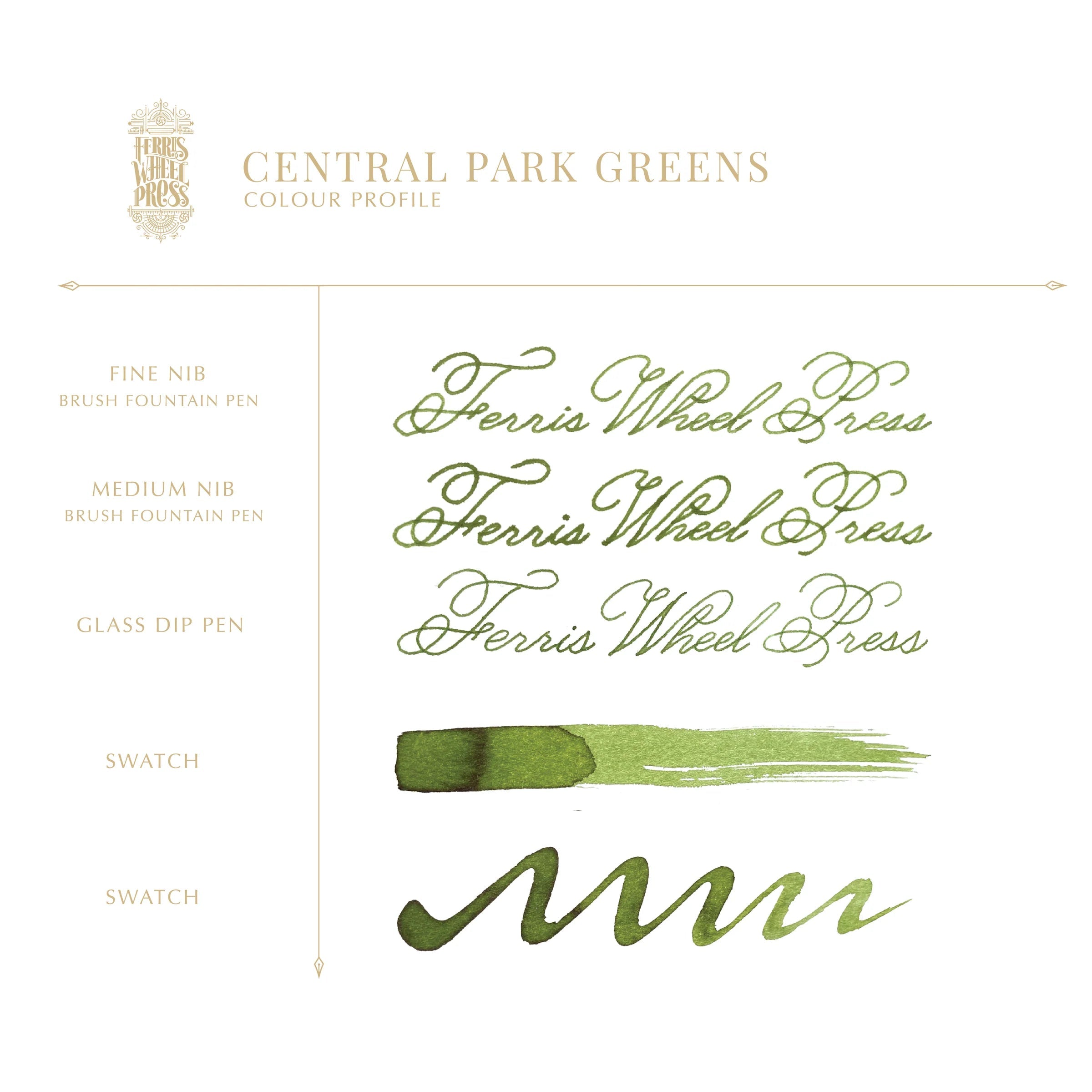 Flacon d'encre FERRIS WHEEL PRESS - Everyday Ink - Central Park Greens (38ml) -