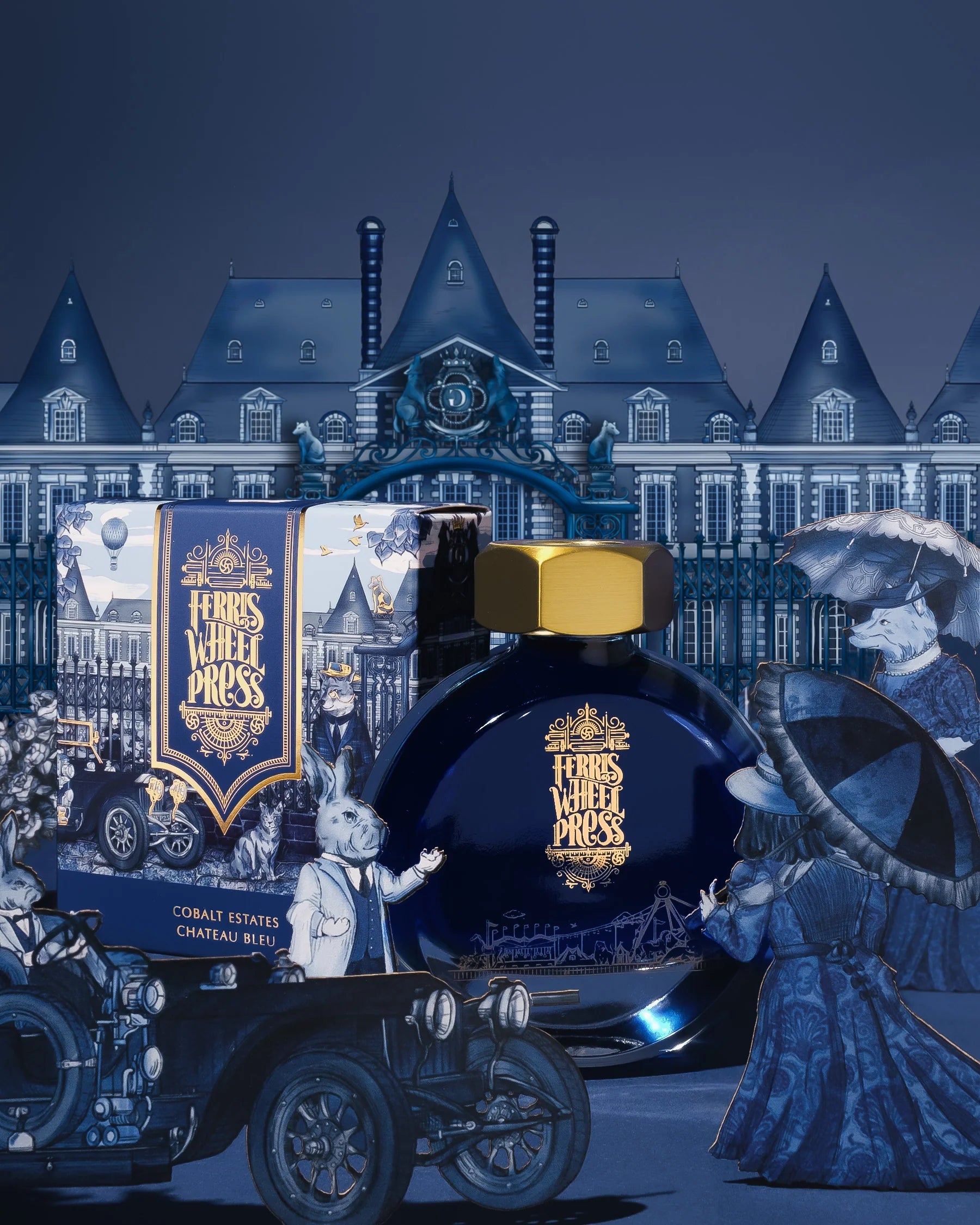 Flacon d'encre FERRIS WHEEL PRESS - Everyday Ink - Cobalt Estates (38ml) -
