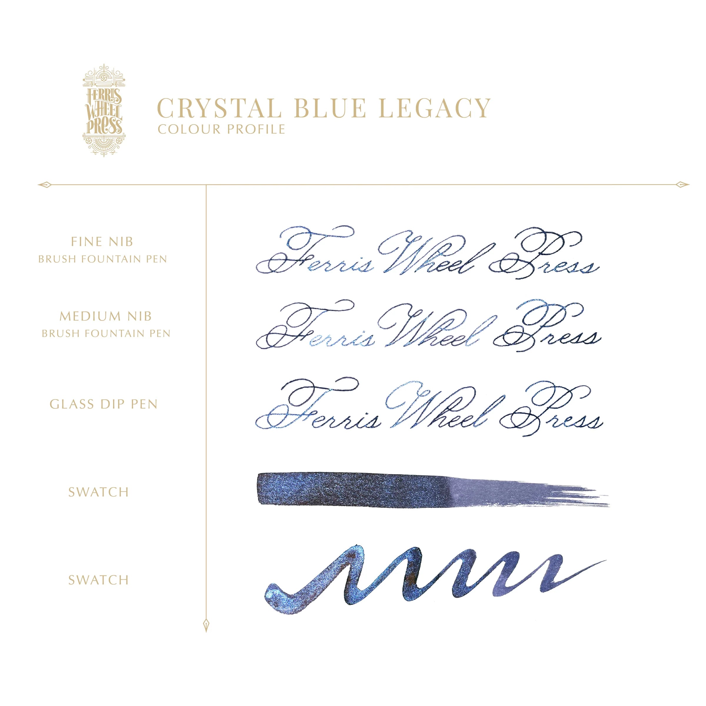 Flacon d'encre FERRIS WHEEL PRESS - Everyday Ink - Crystal Blue Legacy (38ml) - 818351002617