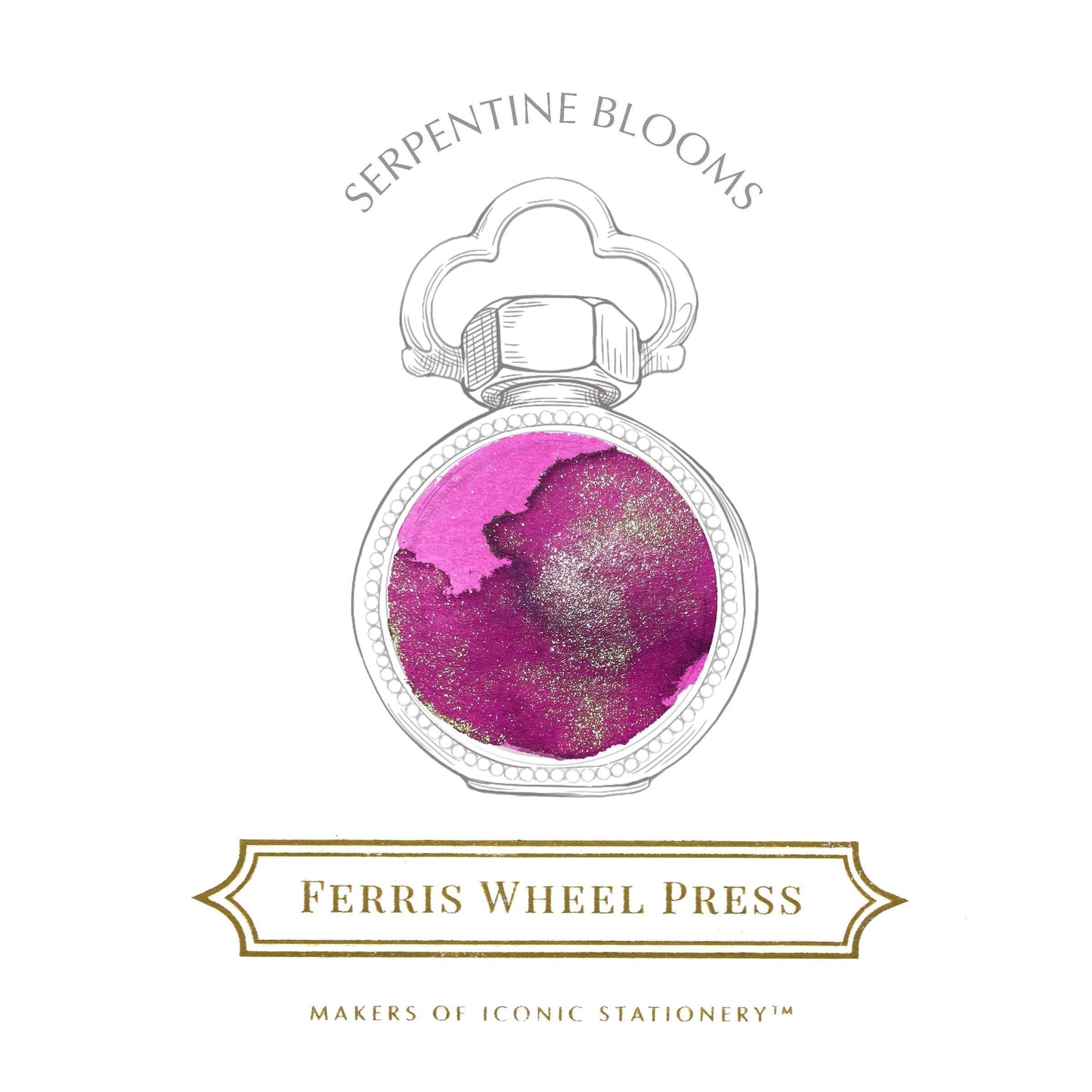 Flacon d'encre FERRIS WHEEL PRESS - Everyday Ink | Curious Collaborations Series | Fête Chinoise - Serpentine Blooms (38ml) -