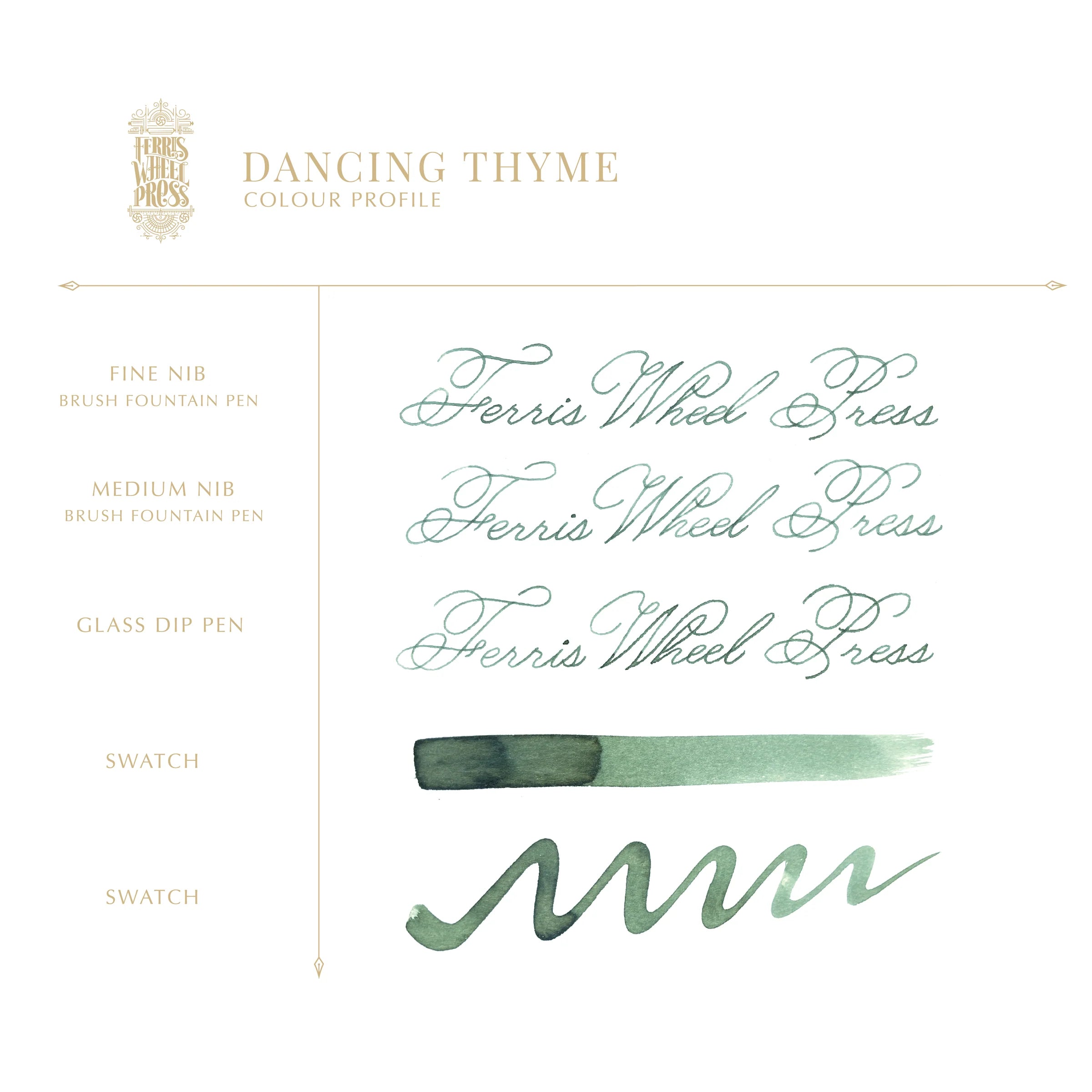 Flacon d'encre FERRIS WHEEL PRESS - Everyday Ink - Dancing Thyme (38ml) - 818351003294