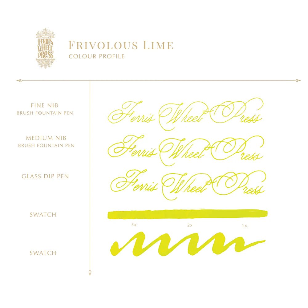 Flacon d'encre FERRIS WHEEL PRESS - Everyday Ink - Frivolous Lime (38ml) - 850025001564