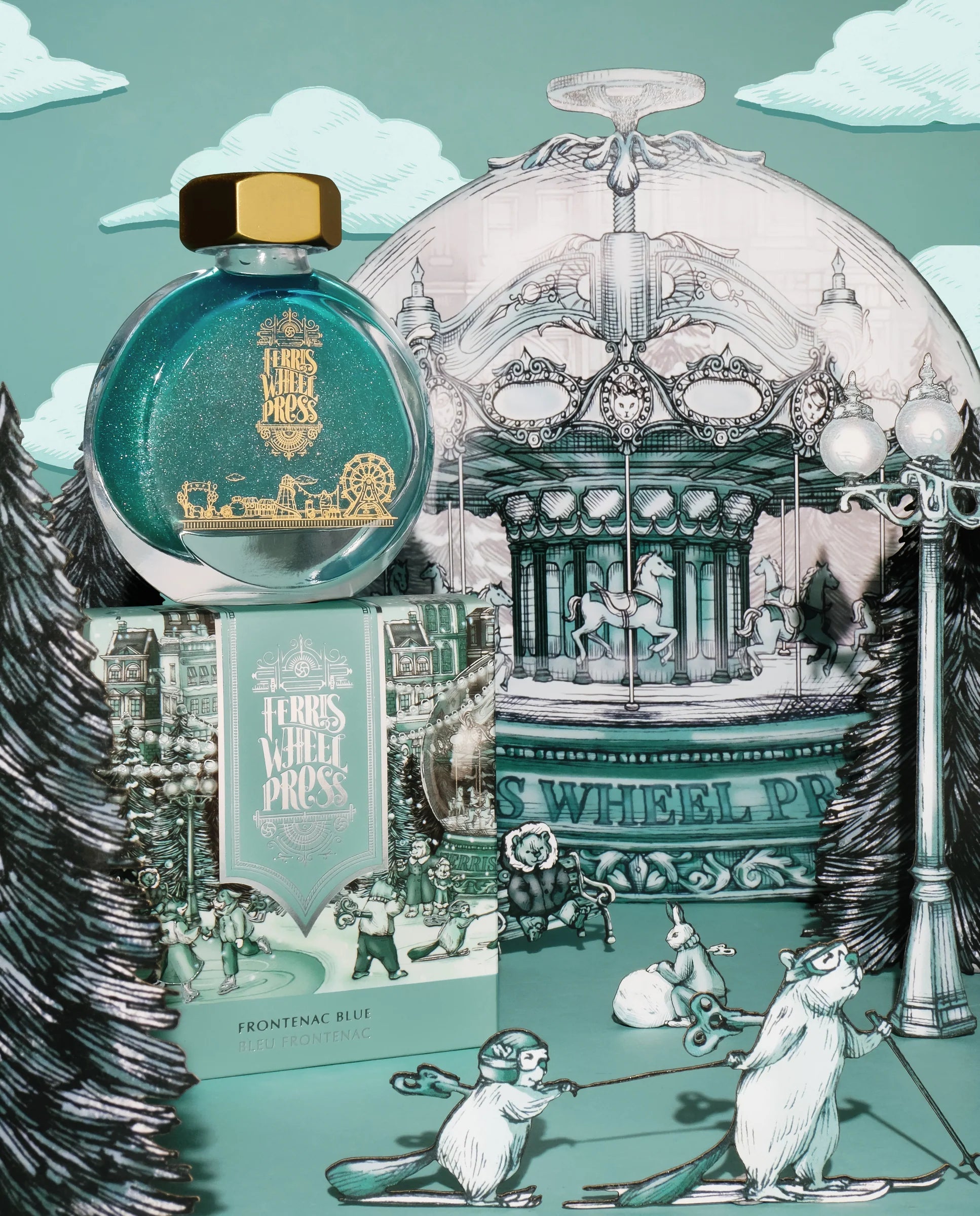 Flacon d'encre FERRIS WHEEL PRESS - Everyday Ink - Frontenac Blue (38ml) - 818351002730