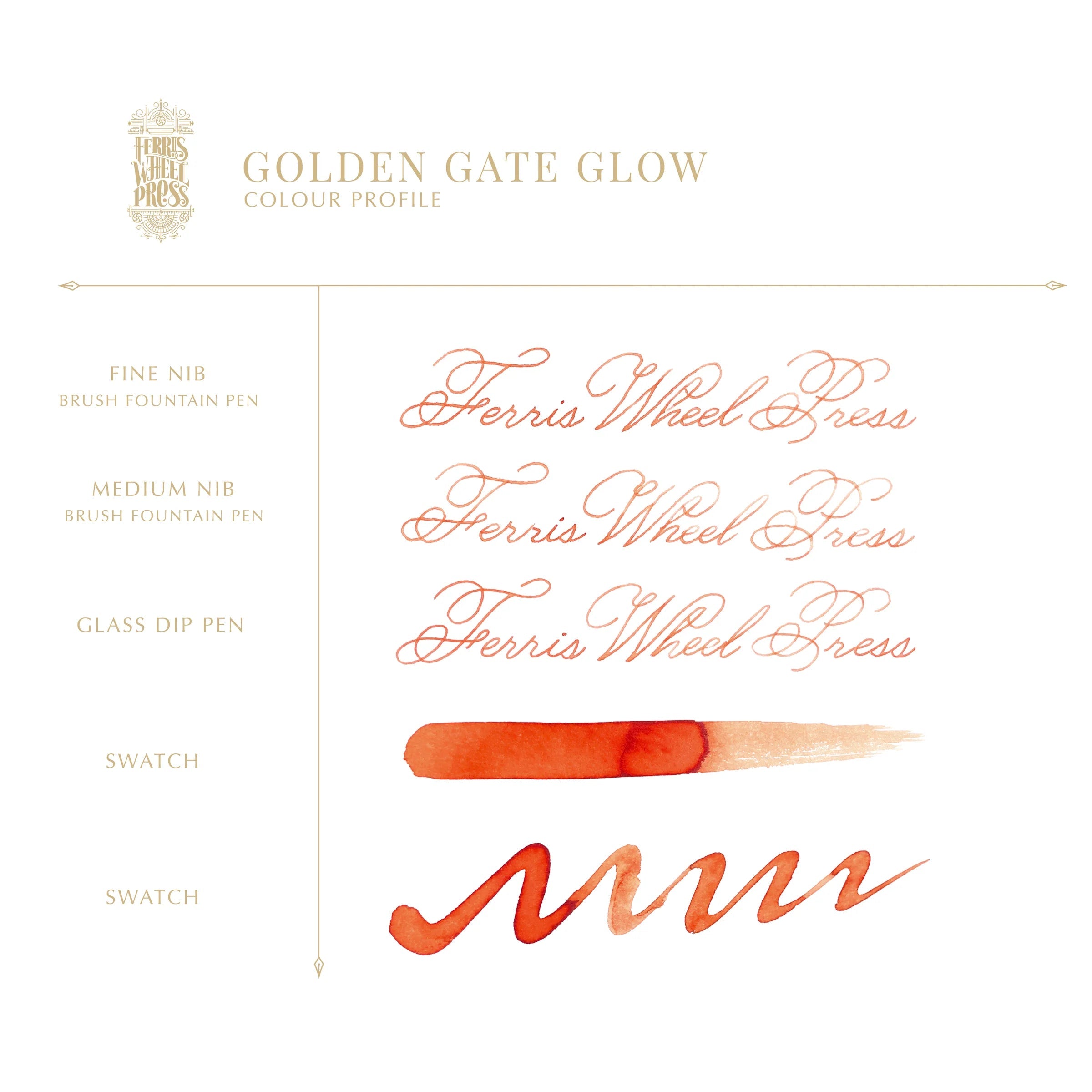Flacon d'encre FERRIS WHEEL PRESS - Everyday Ink - Golden Gate Glow (38ml) - 818351002181