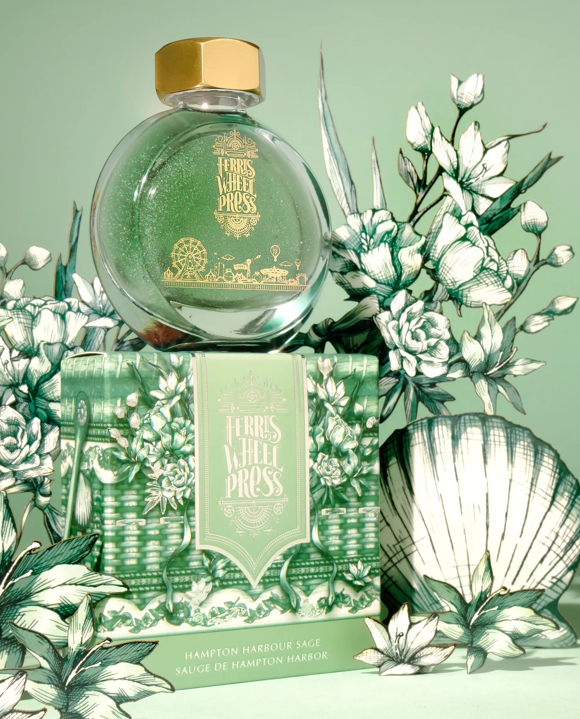 Flacon d'encre FERRIS WHEEL PRESS - Everyday Ink - Hampton Harbour Sage (38ml) - 818351002518