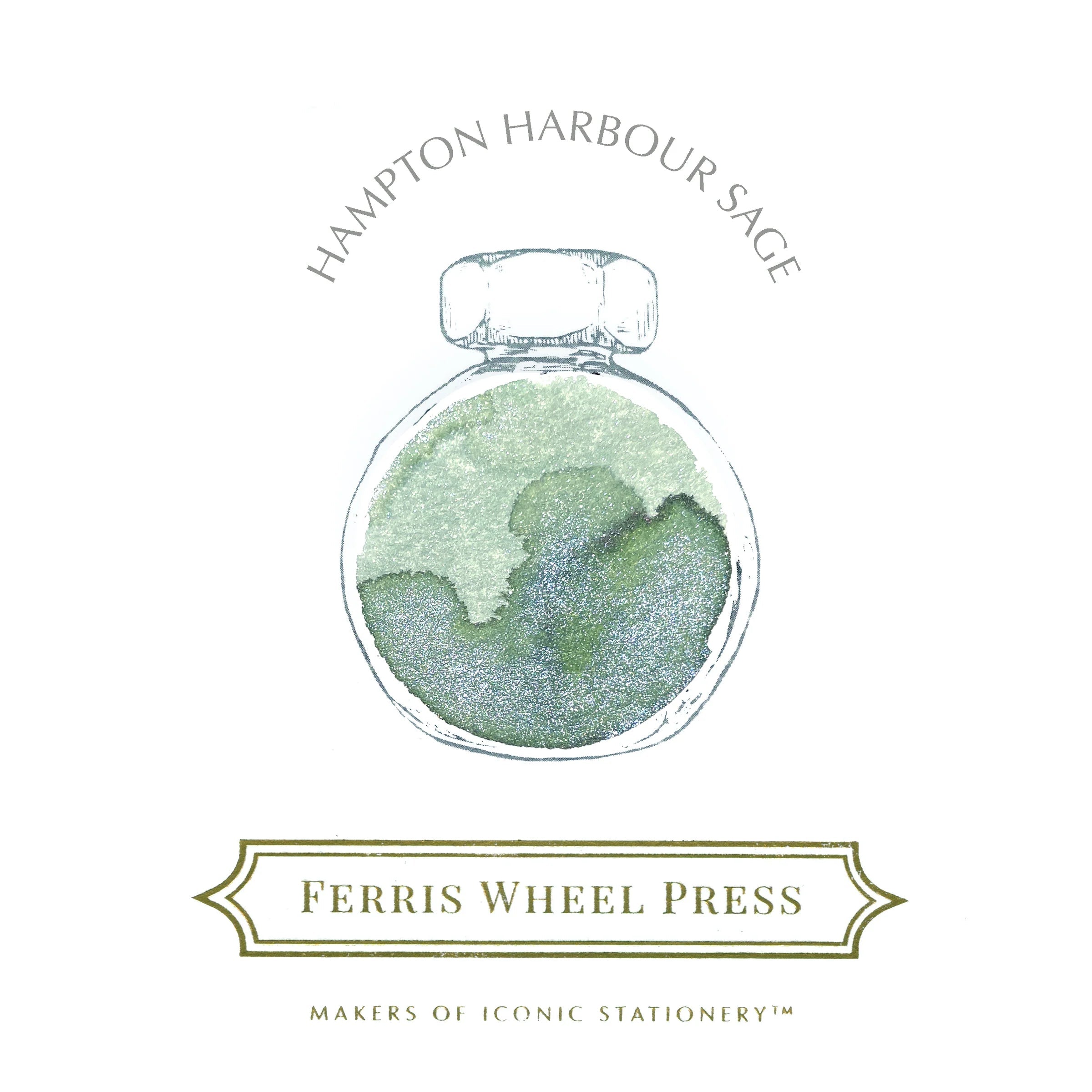 Flacon d'encre FERRIS WHEEL PRESS - Everyday Ink - Hampton Harbour Sage (38ml) - 818351002518