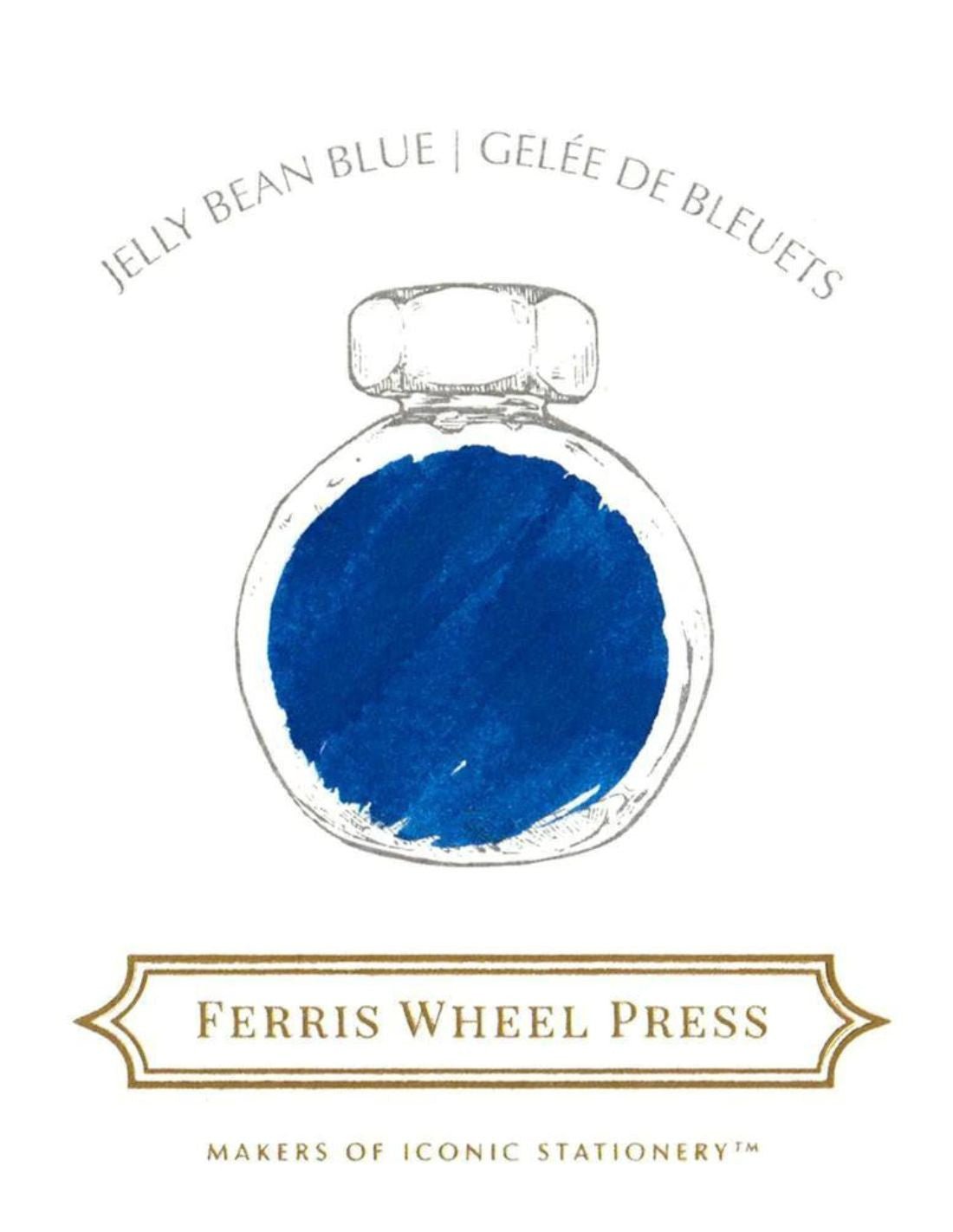 Flacon d'encre FERRIS WHEEL PRESS - Everyday Ink - Jelly Bean Blue (38ml) - 850025001199
