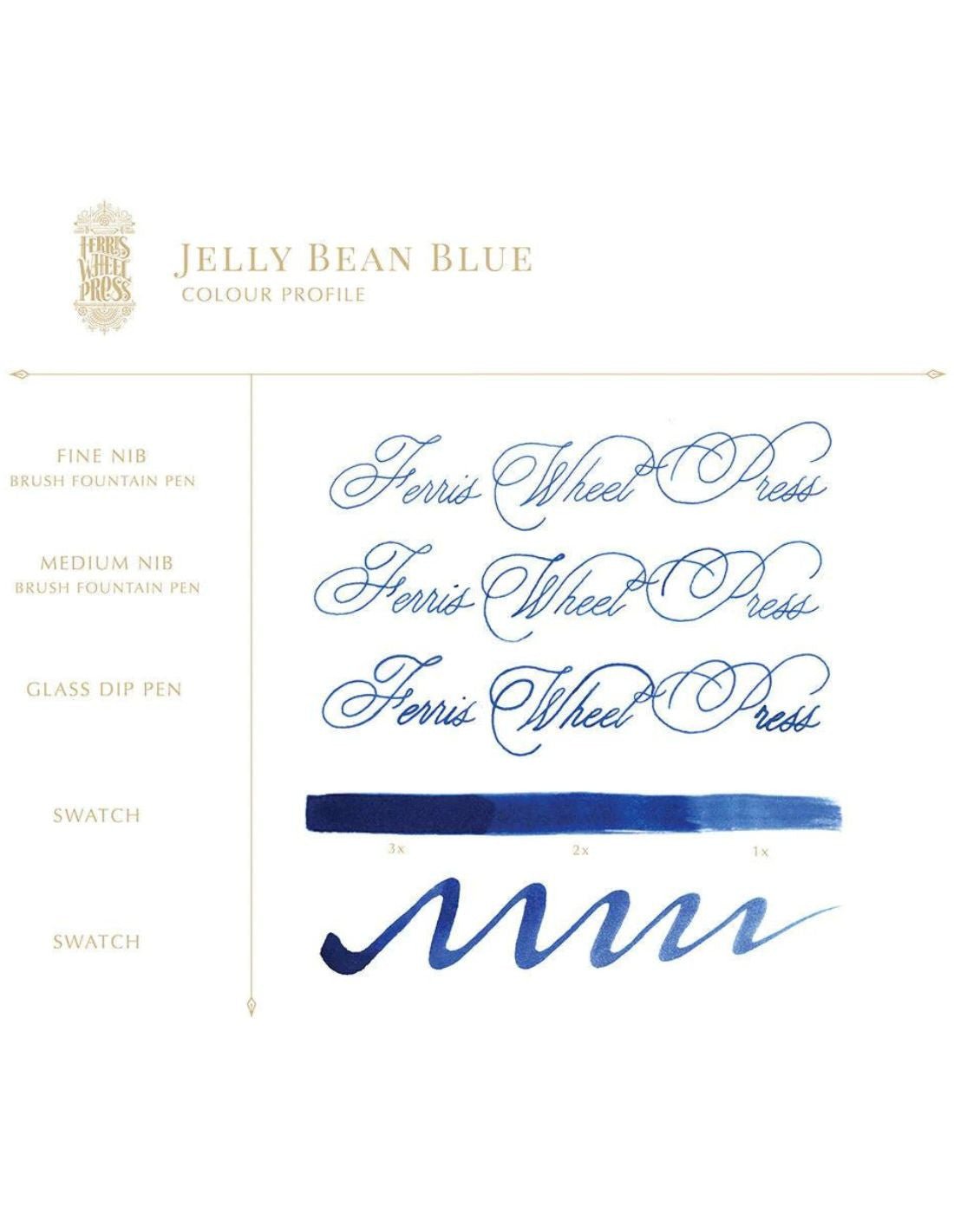 Flacon d'encre FERRIS WHEEL PRESS - Everyday Ink - Jelly Bean Blue (38ml) - 850025001199