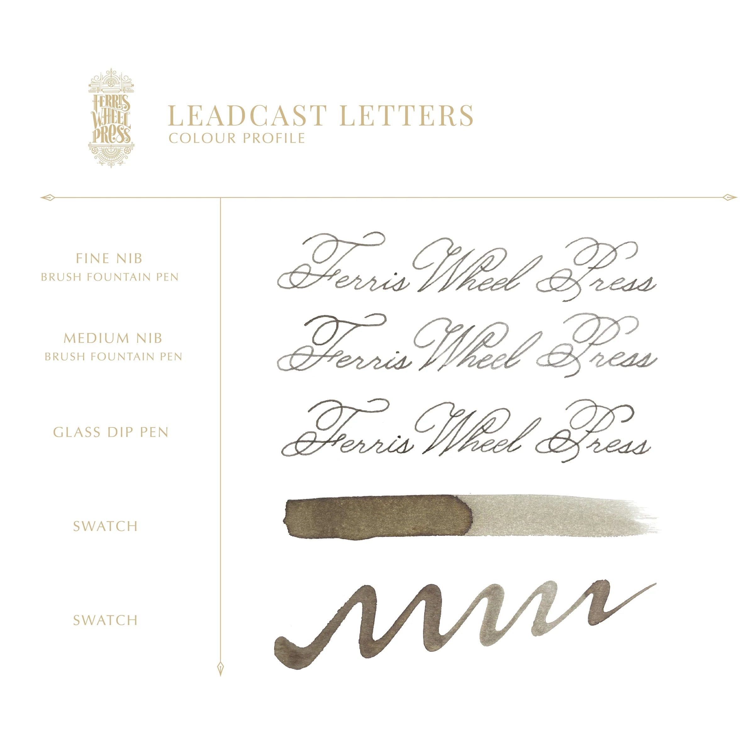 Flacon d'encre FERRIS WHEEL PRESS - Everyday Ink - Leadcast Letters (38ml) - 818351003508