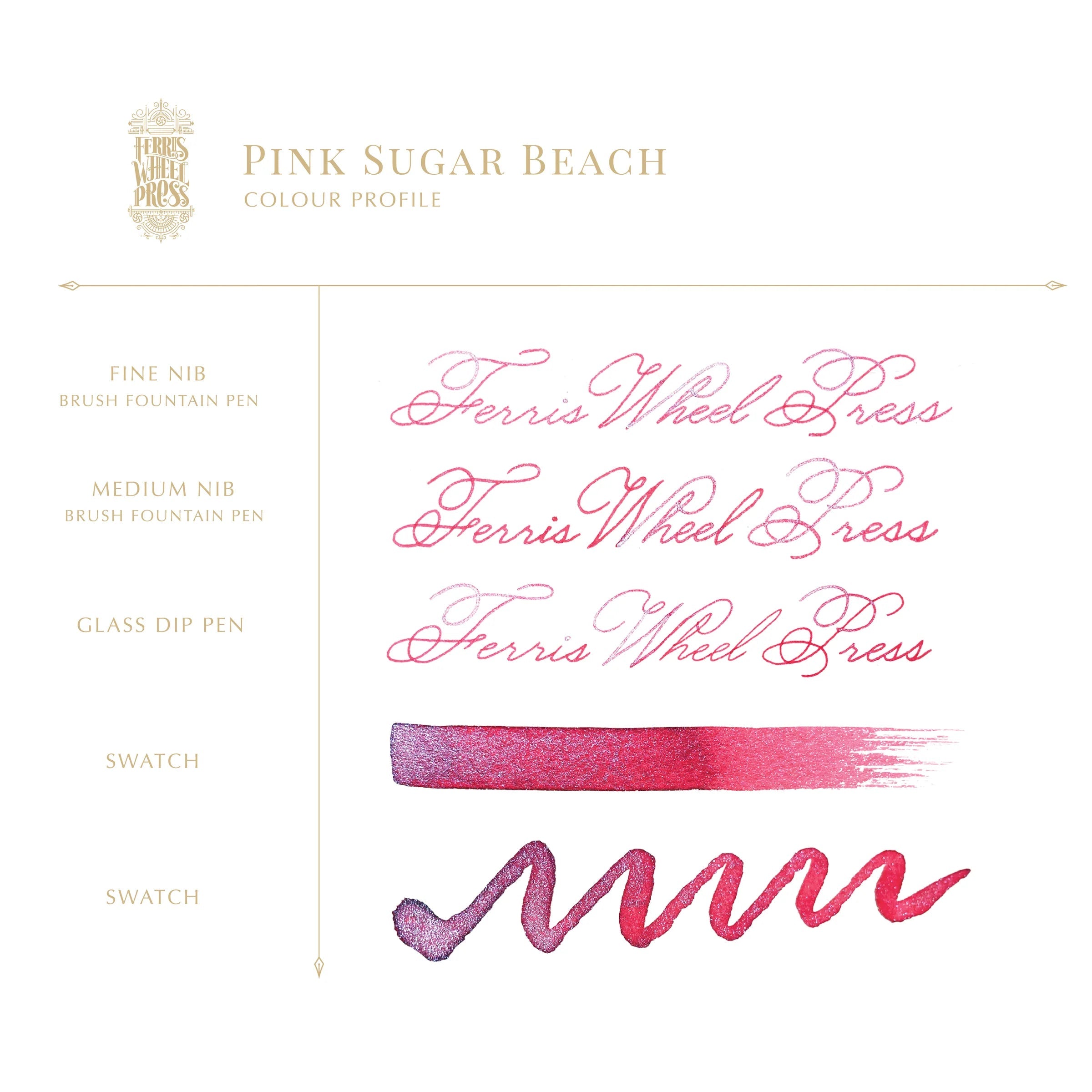 Flacon d'encre FERRIS WHEEL PRESS - Everyday Ink - Pink Sugar Beach (38ml) - 818351001733
