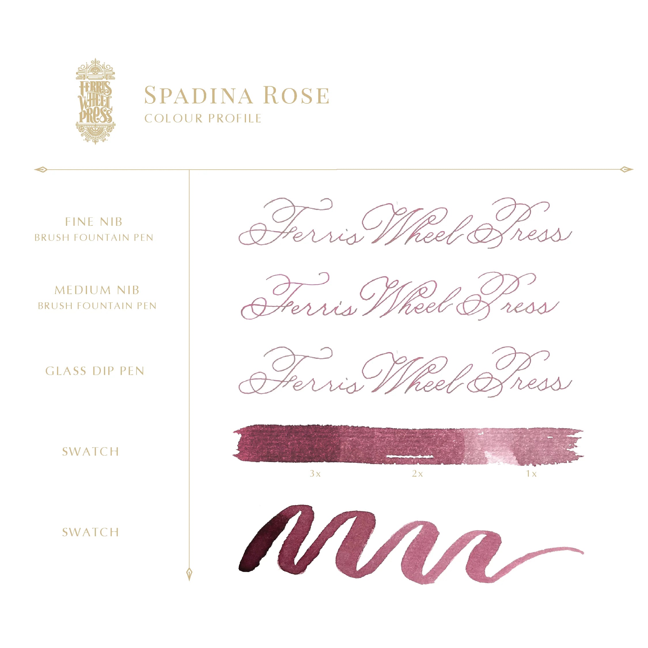 Flacon d'encre FERRIS WHEEL PRESS - Everyday Ink - Spadina Rose (38ml) - 818351001528