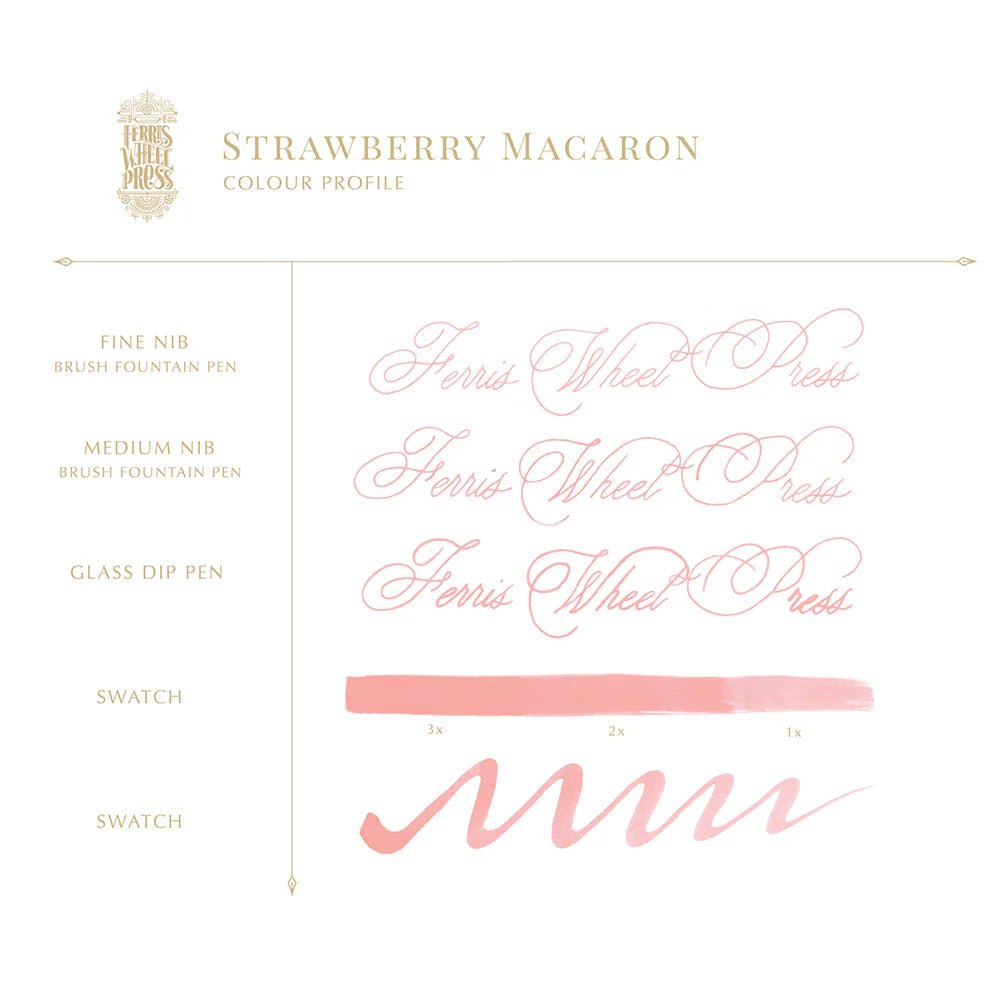 Flacon d'encre FERRIS WHEEL PRESS - Everyday Ink - Strawberry Macaron (38ml) - 850025001809