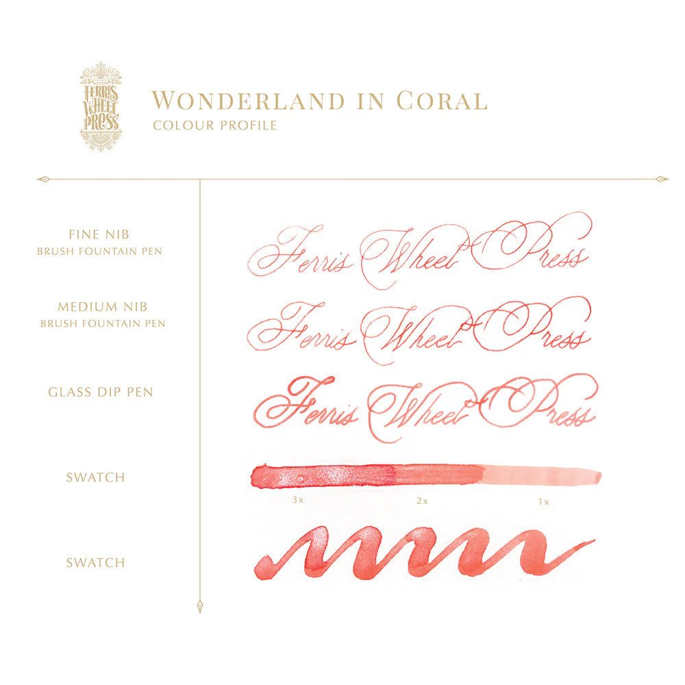 Flacon d'encre FERRIS WHEEL PRESS - Everyday Ink - Wonderland in Coral (38ml) - 818351000828