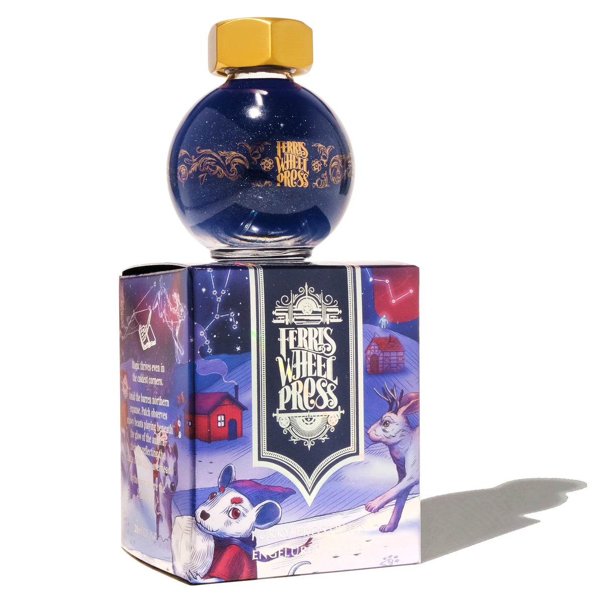 Ferris Wheel Press Porte-Encre Métal Poli Doré Pour Flacon 38ml - Accessoire Bureau Élégant
