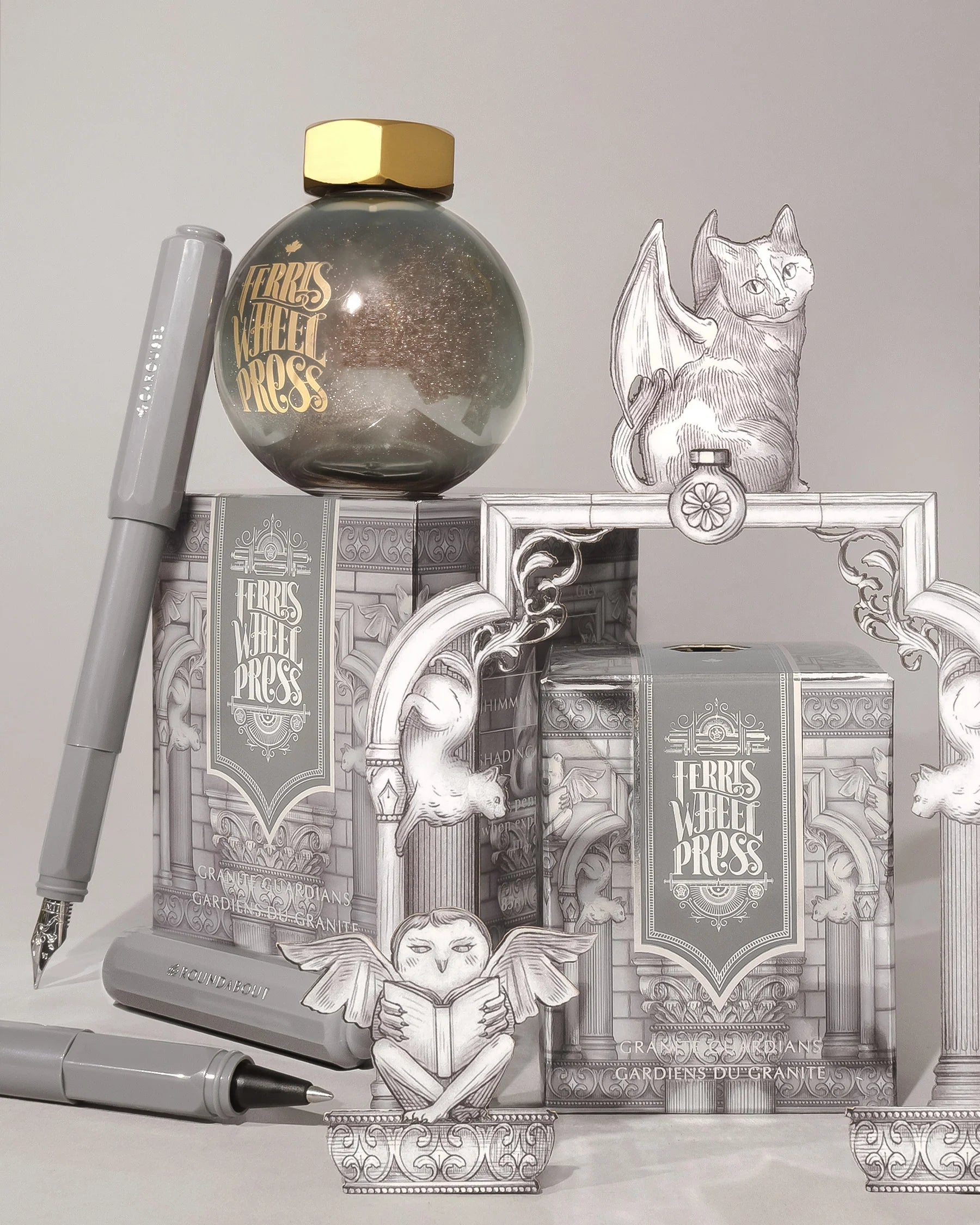 Flacon d'encre FERRIS WHEEL PRESS - FerriTales - Bestiary Series | Granite Guardians (20ml) - 818351004543