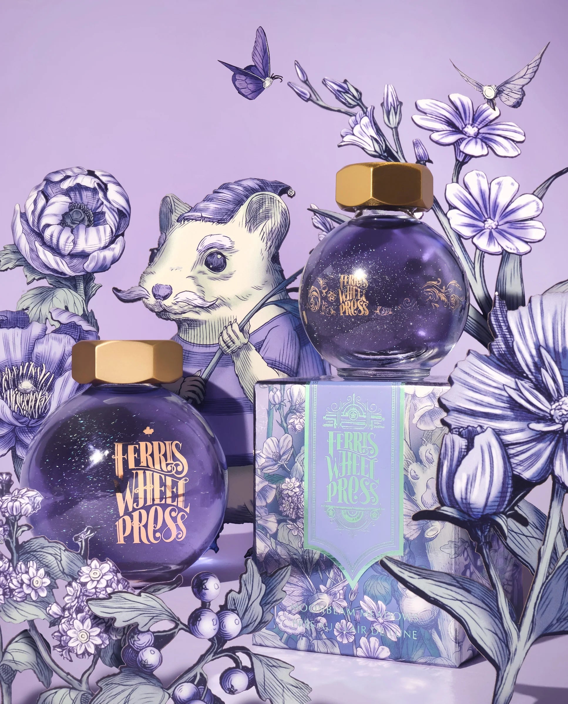 Flacon d'encre FERRIS WHEEL PRESS - FerriTales - Bestiary Series | Moonbeam Meadows (20ml) - 818351004529