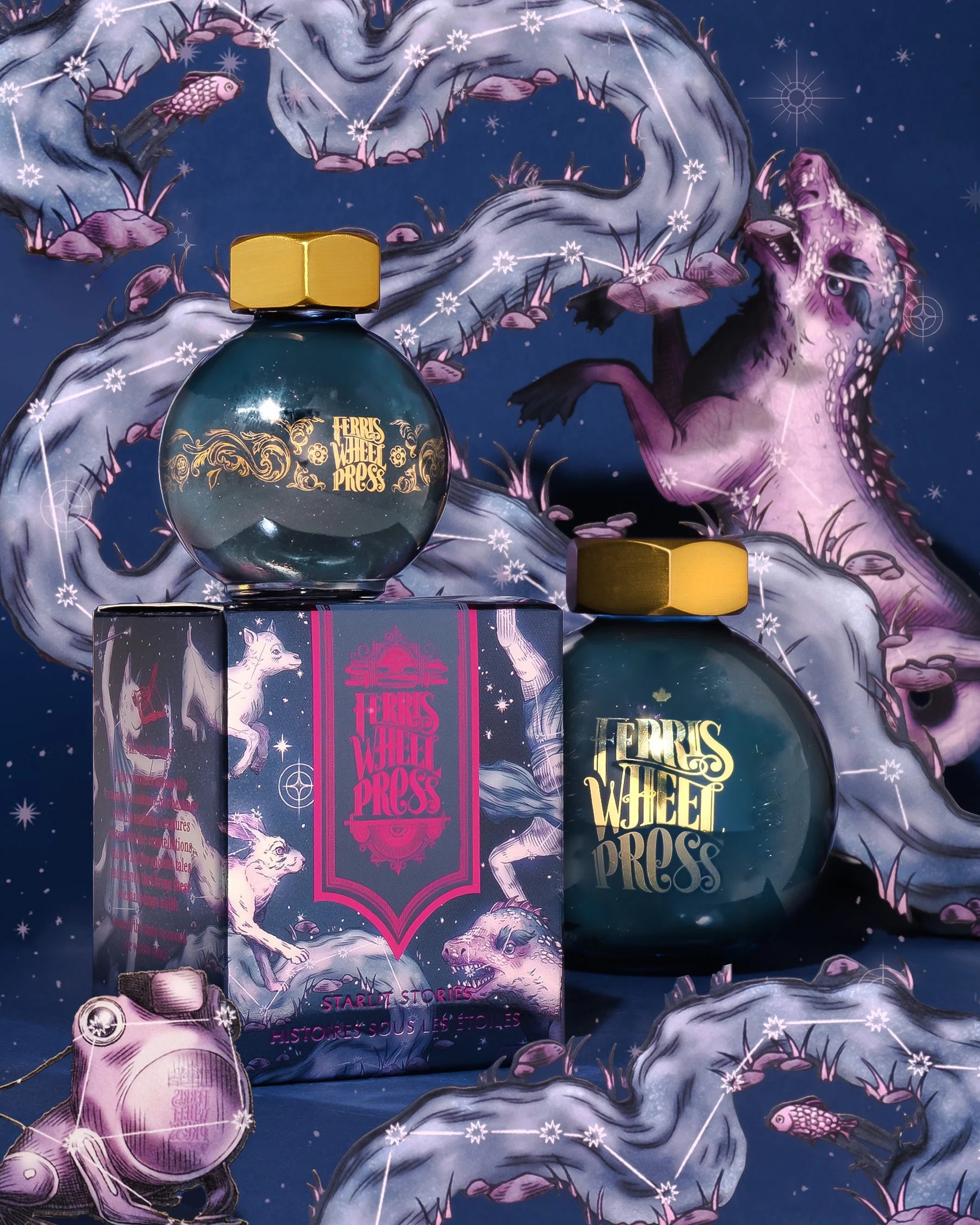 Flacon d'encre FERRIS WHEEL PRESS - FerriTales - Bestiary Series | Starlit Stories (20ml) -