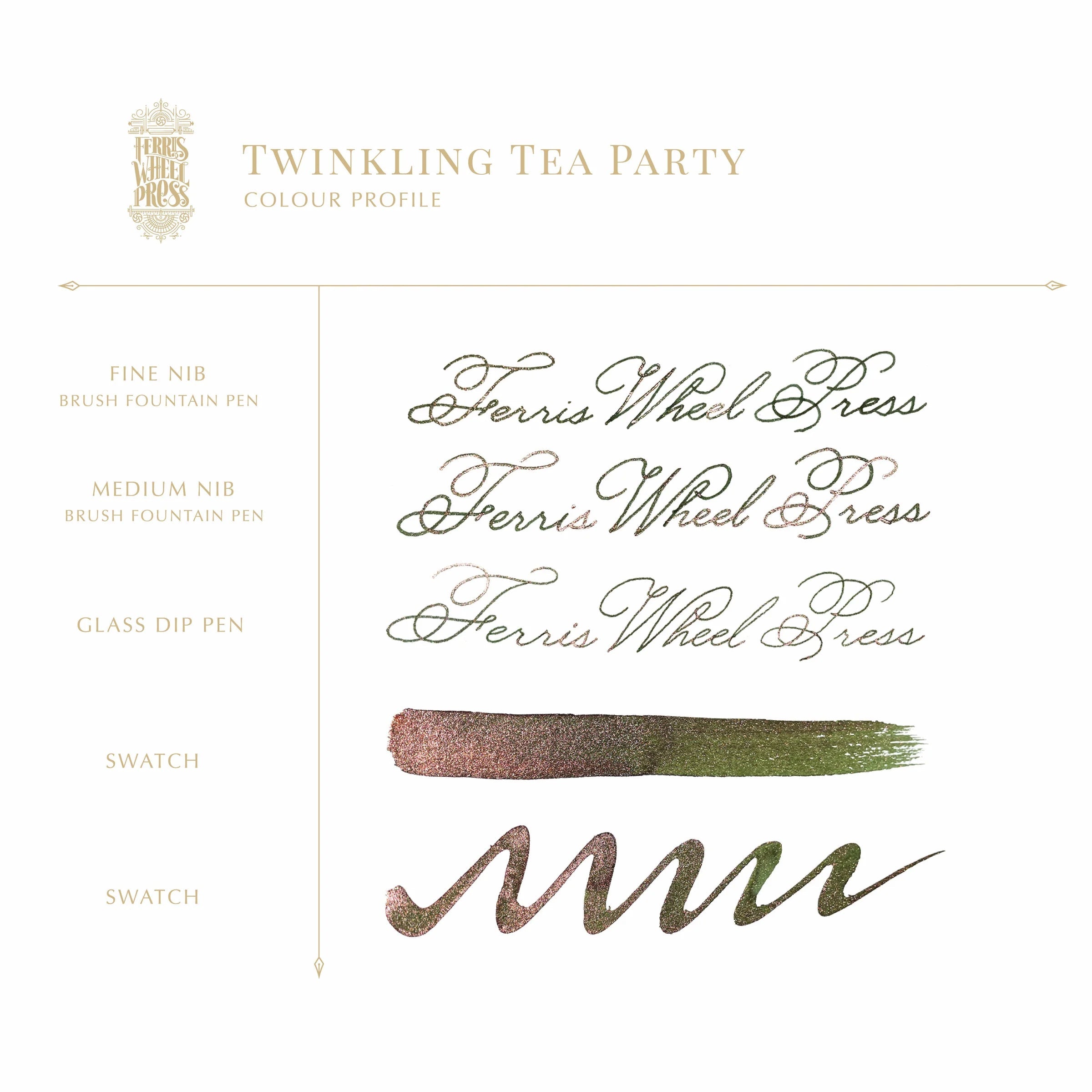 Flacon d'encre FERRIS WHEEL PRESS - FerriTales - Down the Rabbit Hole | Twinkling Tea Party (20ml) - 818351002006