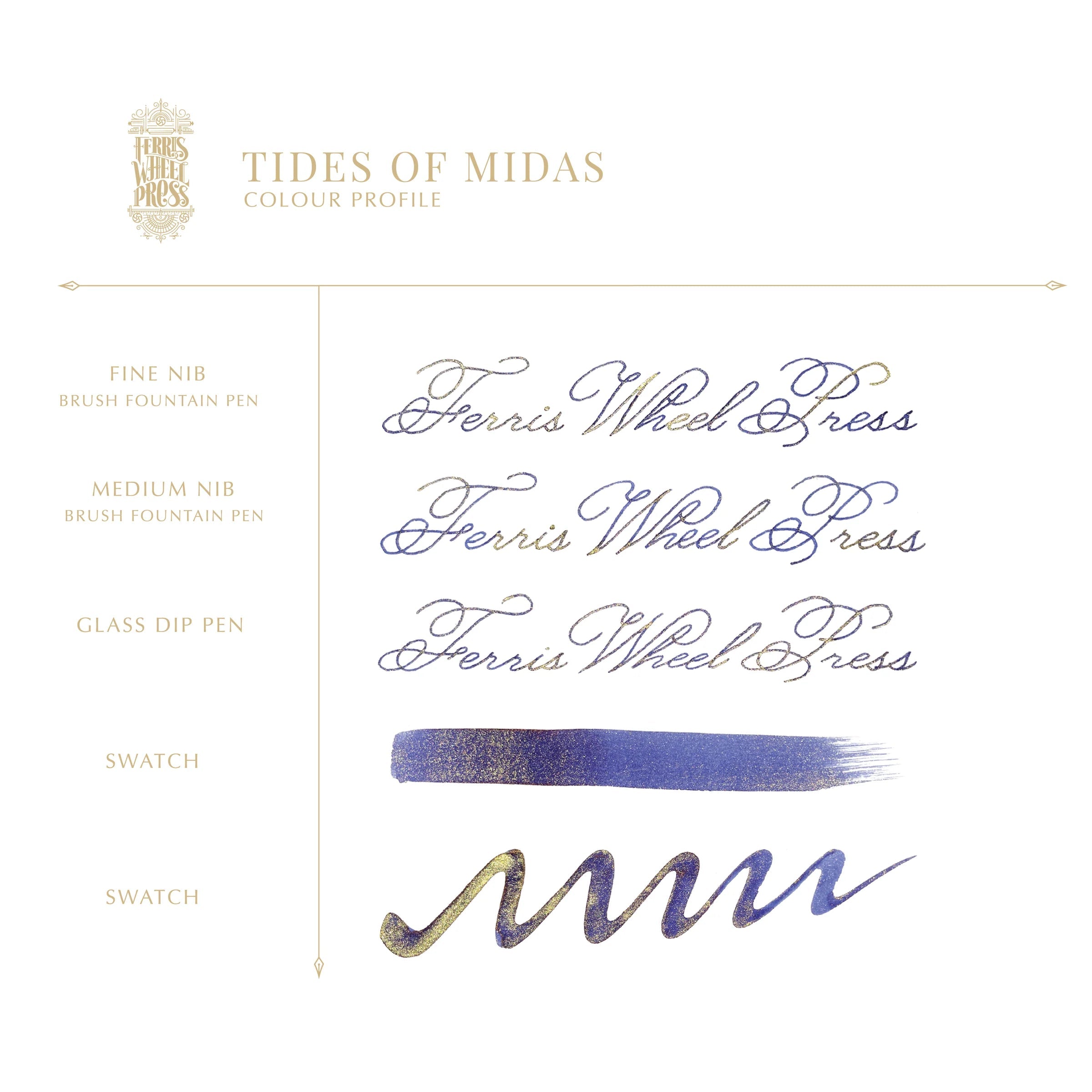 Flacon d'encre FERRIS WHEEL PRESS - FerriTales - King Midas | Tides of Midas (20ml) - 818351003683