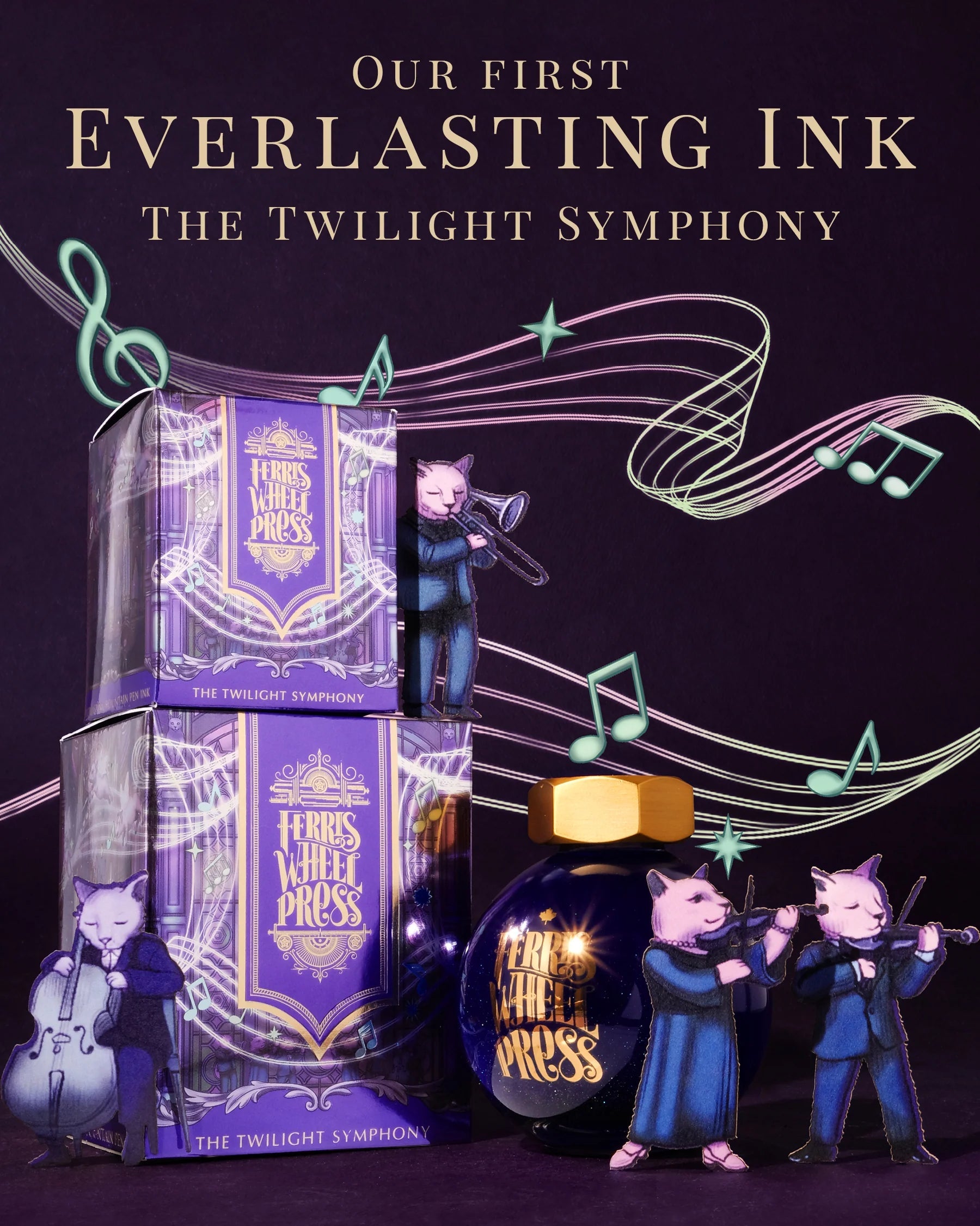 Flacon d'encre FERRIS WHEEL PRESS - FerriTales - Limited Edition 2026 - Everlasting Fountain Pen Ink | The Twilight Symphony (20ml) -