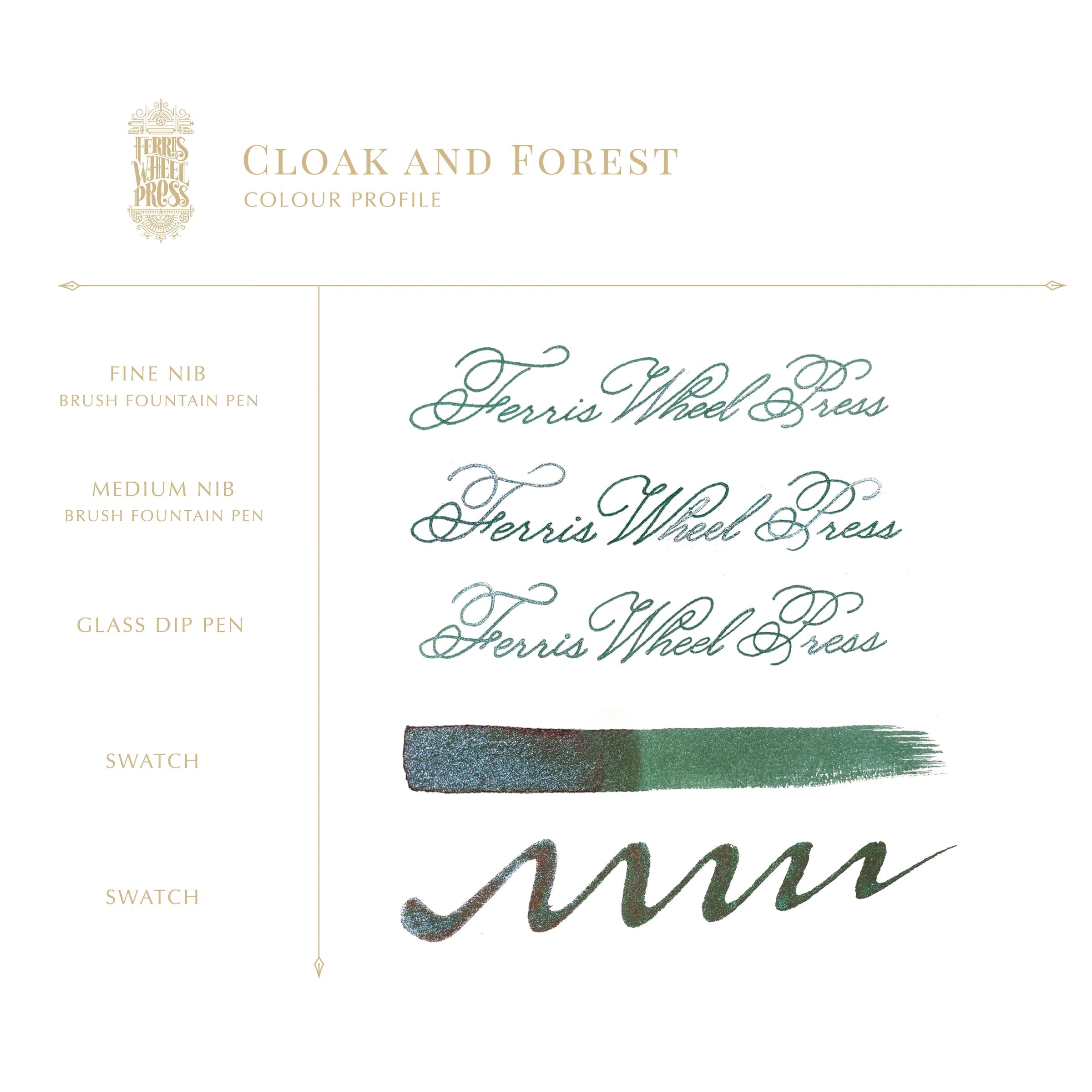 Flacon d'encre FERRIS WHEEL PRESS - FerriTales - Once Upon a Time | Cloak and Forest (20ml) - 818351002051