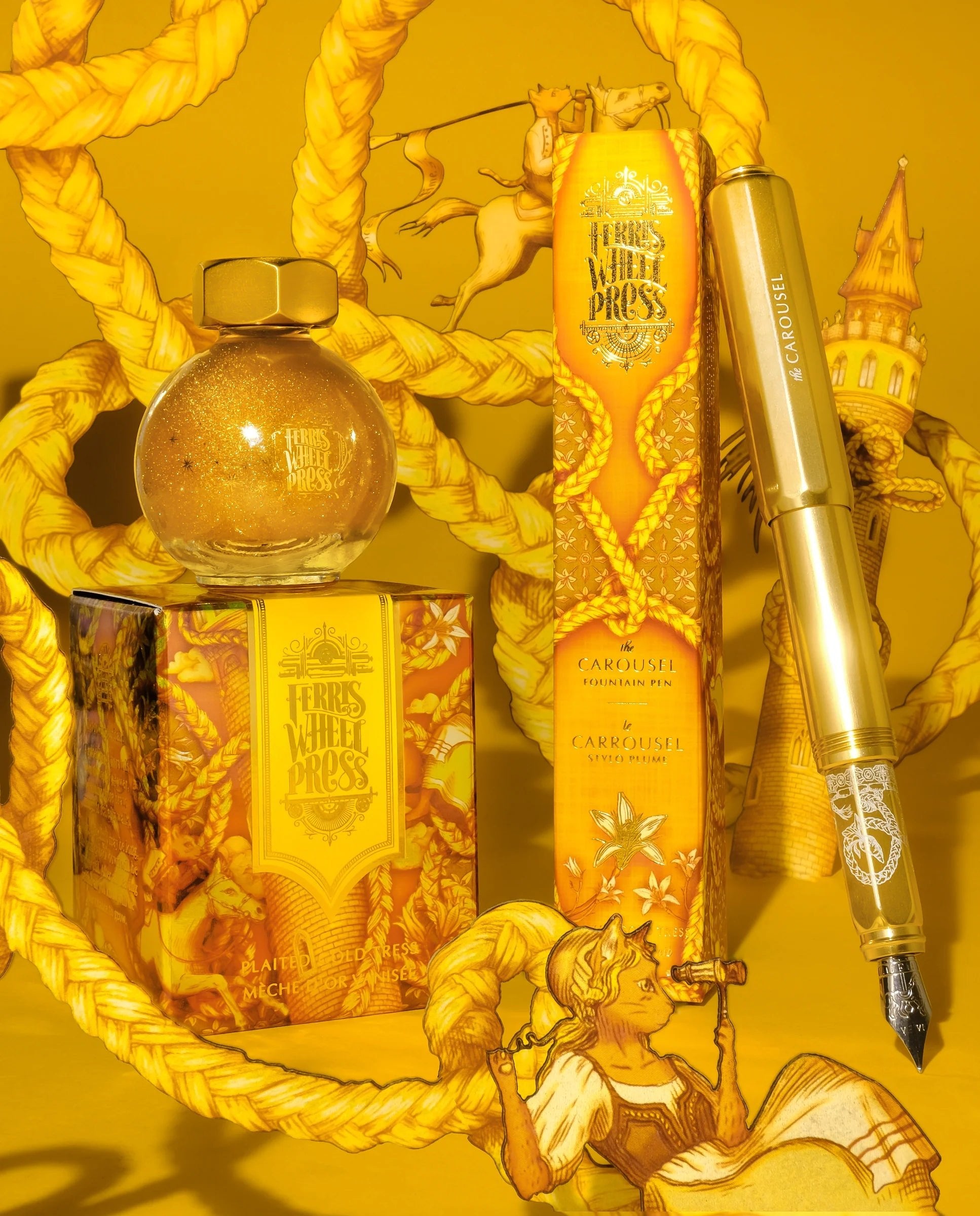 Flacon d'encre FERRIS WHEEL PRESS - FerriTales - Once Upon a Time | Plaited Gold Tress (20ml) - 818351002556