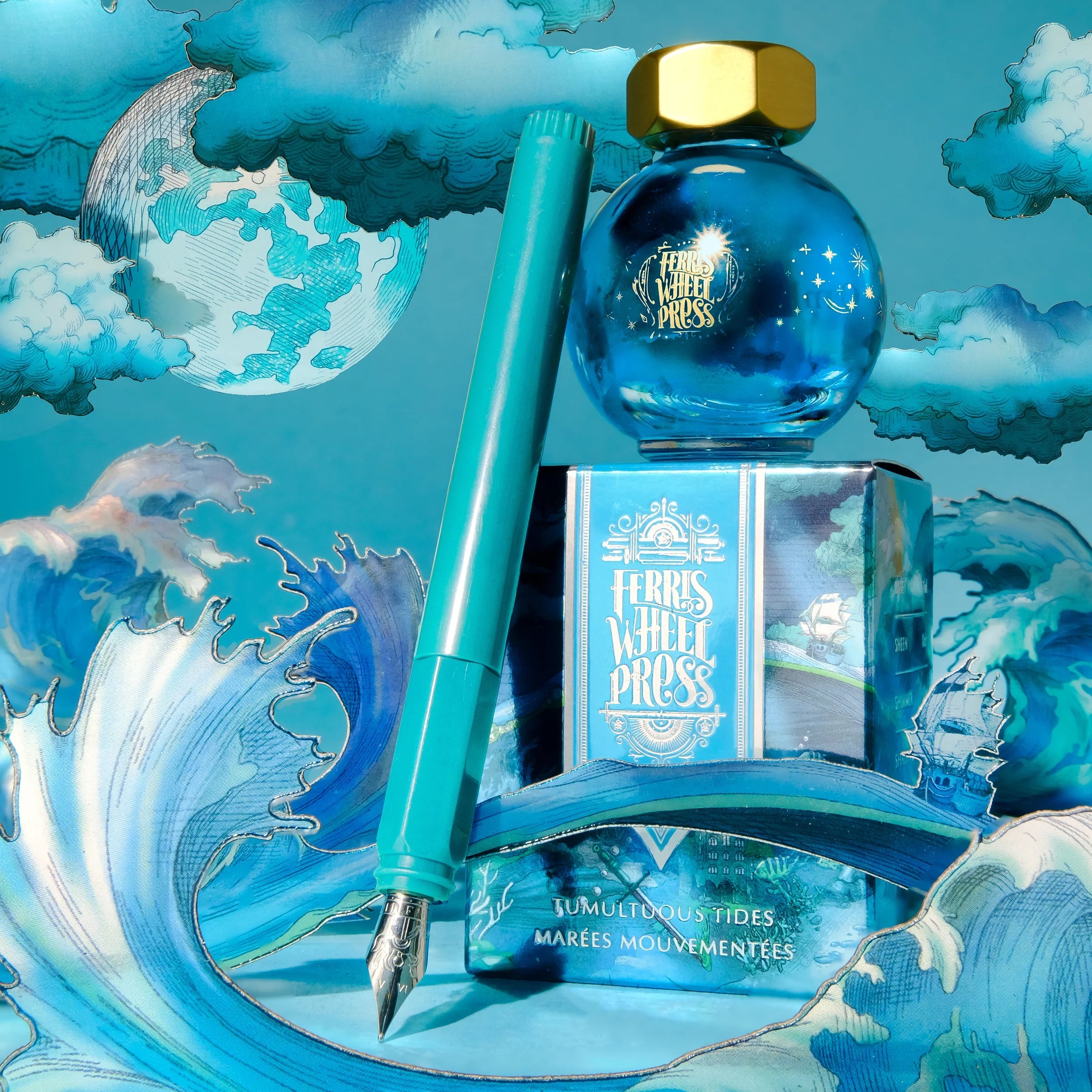 Flacon d'encre FERRIS WHEEL PRESS - FerriTales - Once Upon a Time | Tumultuous Tides (20ml) -