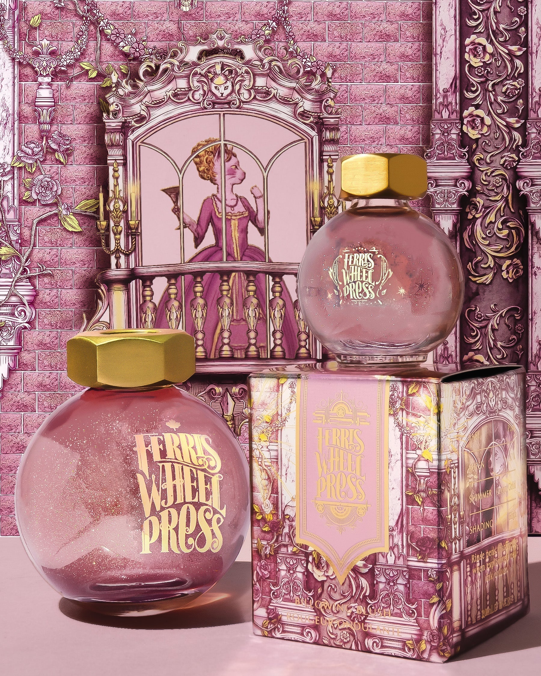 Flacon d'encre FERRIS WHEEL PRESS - FerriTales - The Beauty and the Beast | Billowing Blush (20ml) -