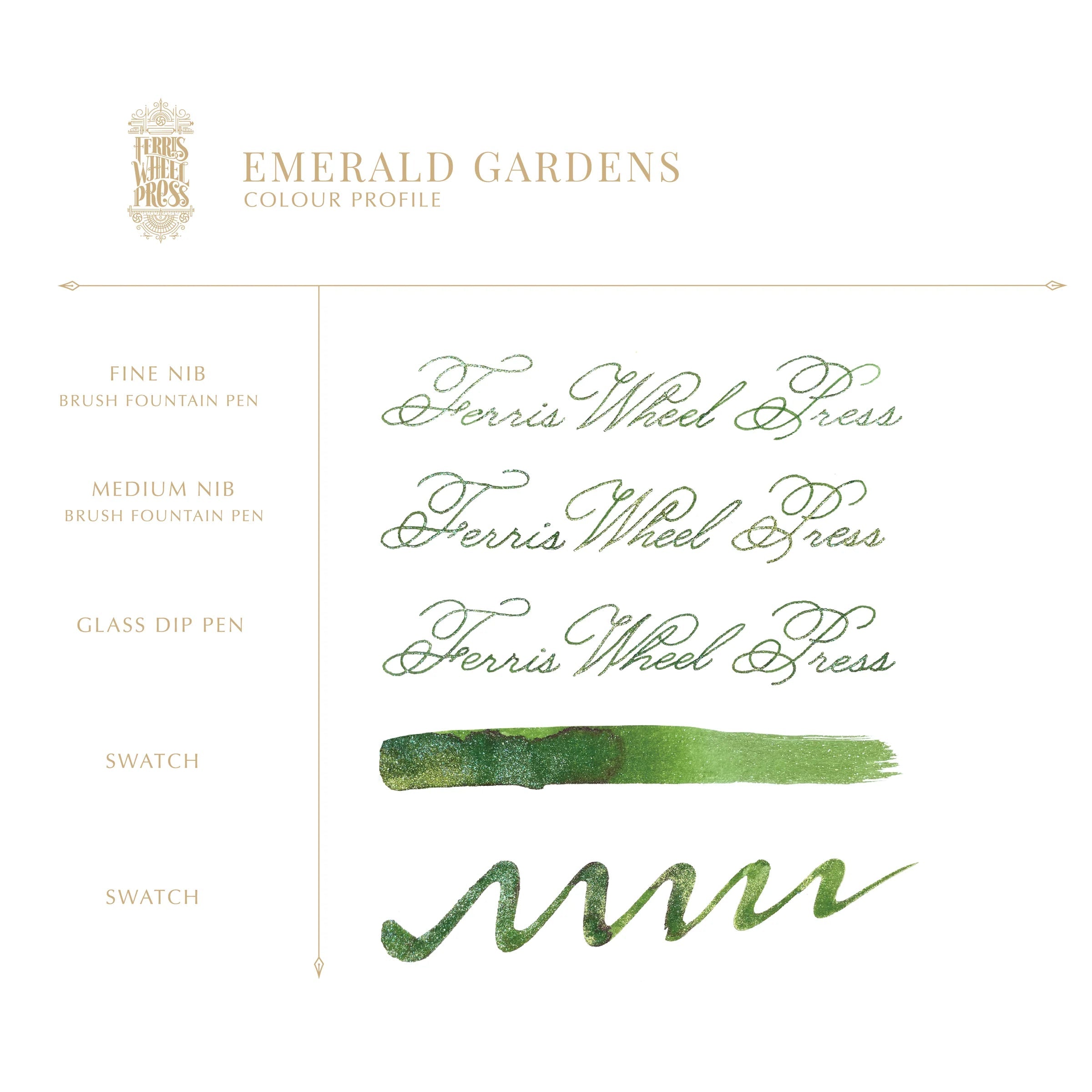 Flacon d'encre FERRIS WHEEL PRESS - FerriTales - The Beauty and the Beast | Emerald Gardens (20ml) - 818351003119