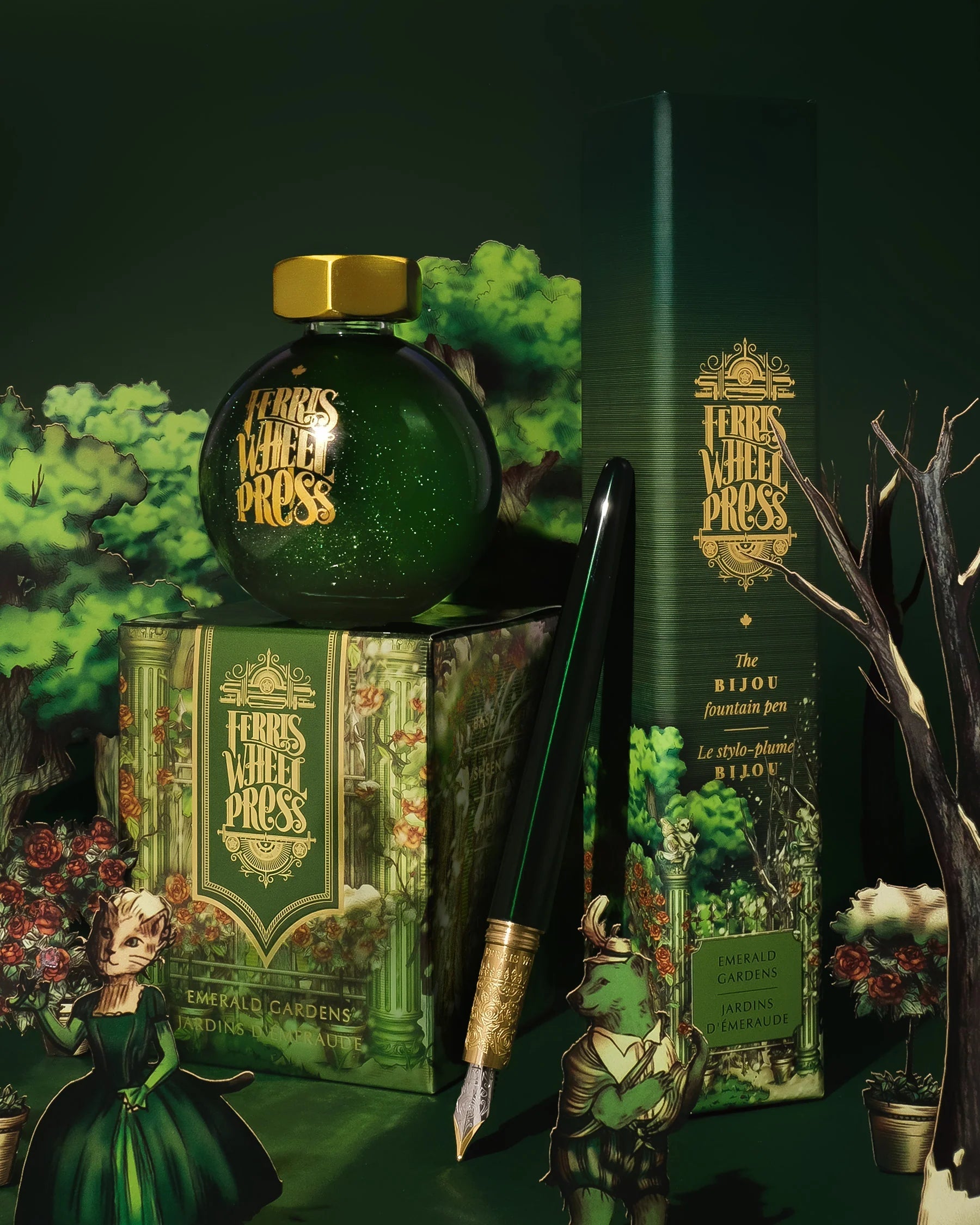 Flacon d'encre FERRIS WHEEL PRESS - FerriTales - The Beauty and the Beast | Emerald Gardens (20ml) - 818351003119