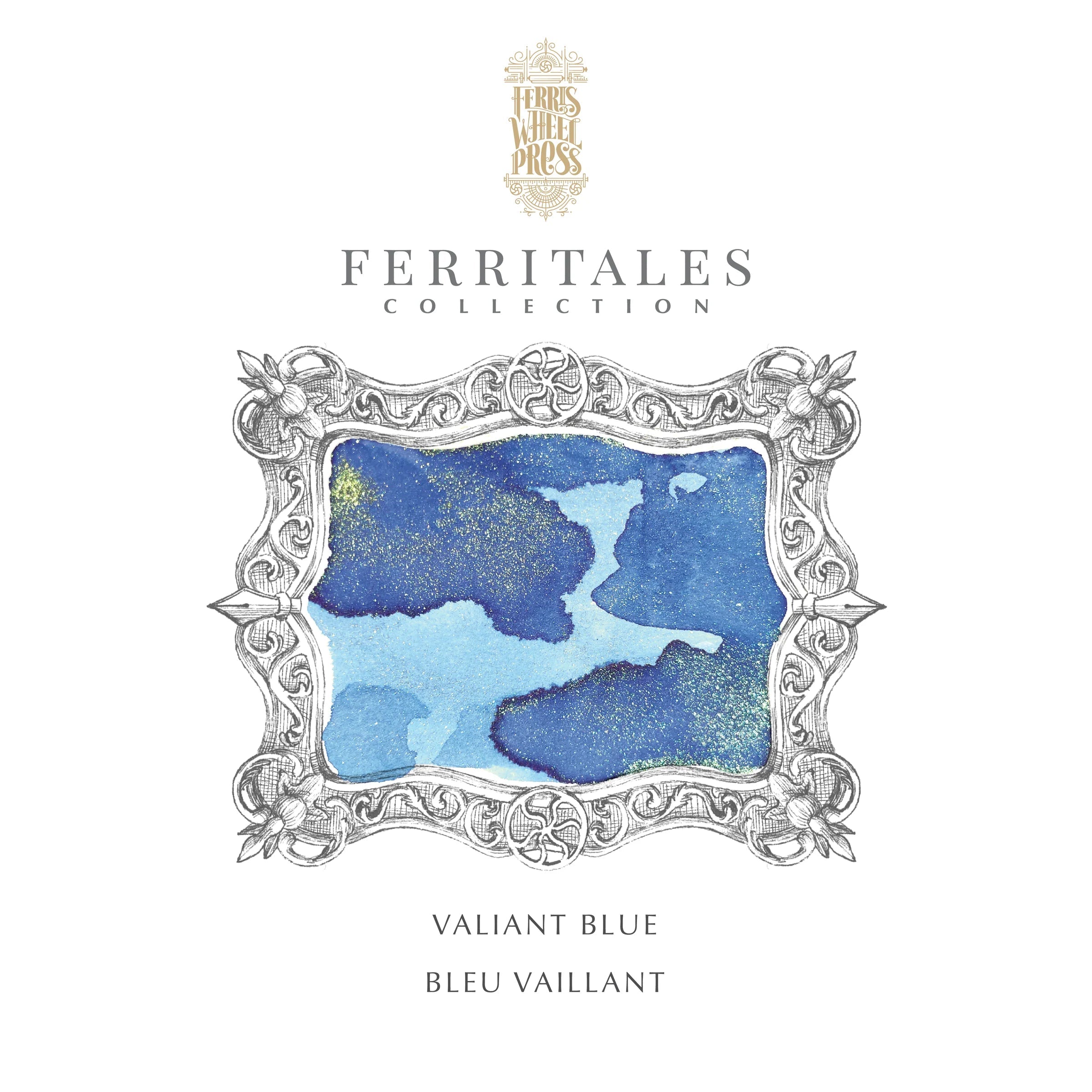 Flacon d'encre FERRIS WHEEL PRESS - FerriTales - The Beauty and the Beast | Valiant Blue (20ml) - 818351003133