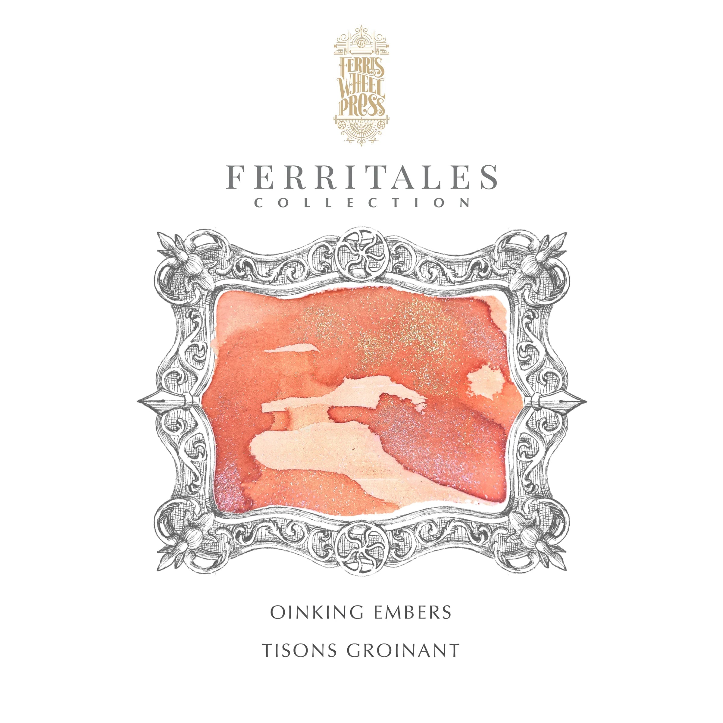 Flacon d'encre FERRIS WHEEL PRESS - FerriTales - The Three Little Pigs | Oinking Embers (20ml) - 818351003355