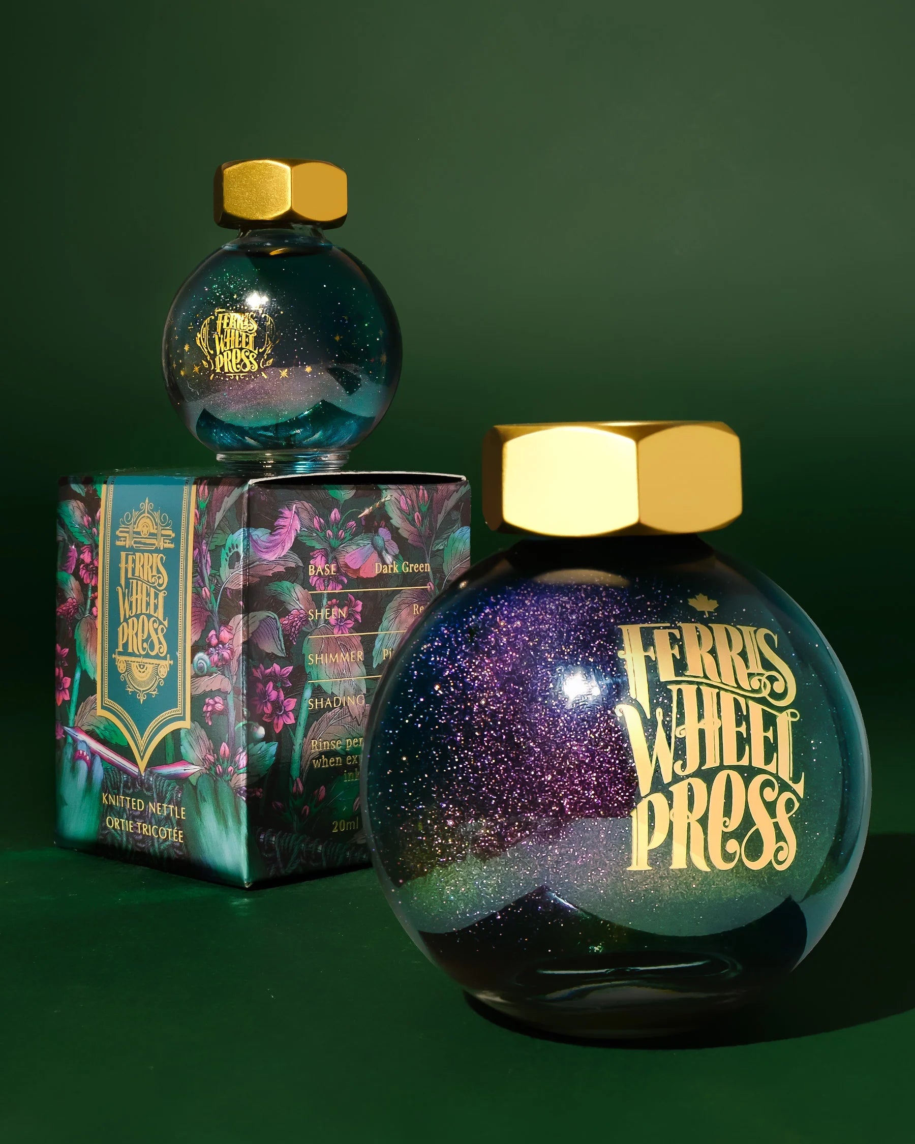 Flacon d'encre FERRIS WHEEL PRESS - FerriTales - The Wild Swans | Knitted Nettle (20ml) - 818351002877