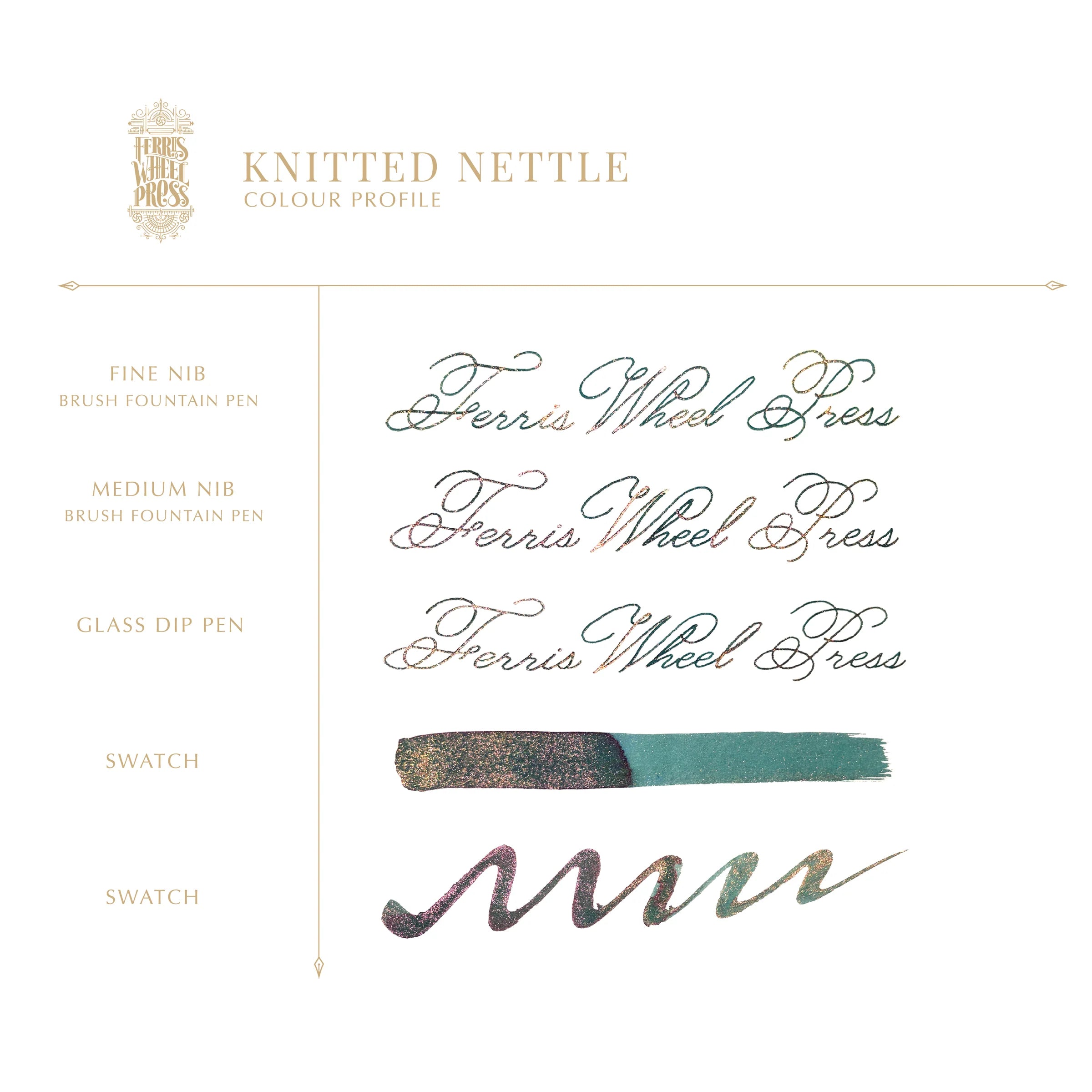 Flacon d'encre FERRIS WHEEL PRESS - FerriTales - The Wild Swans | Knitted Nettle (20ml) - 818351002877