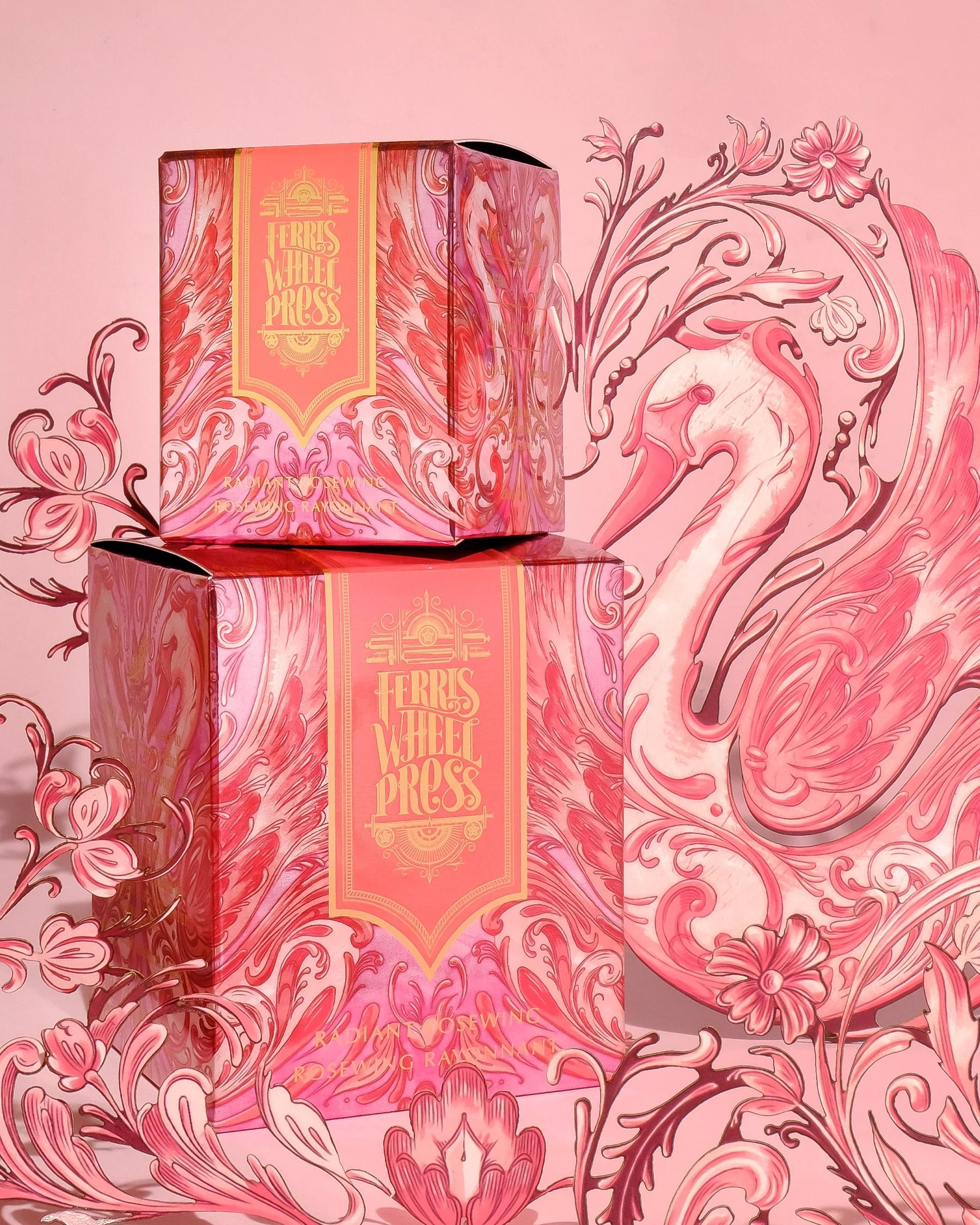 Flacon d'encre FERRIS WHEEL PRESS - FerriTales - The Wild Swans | Radiant Rosewing (20ml) - 818351002860