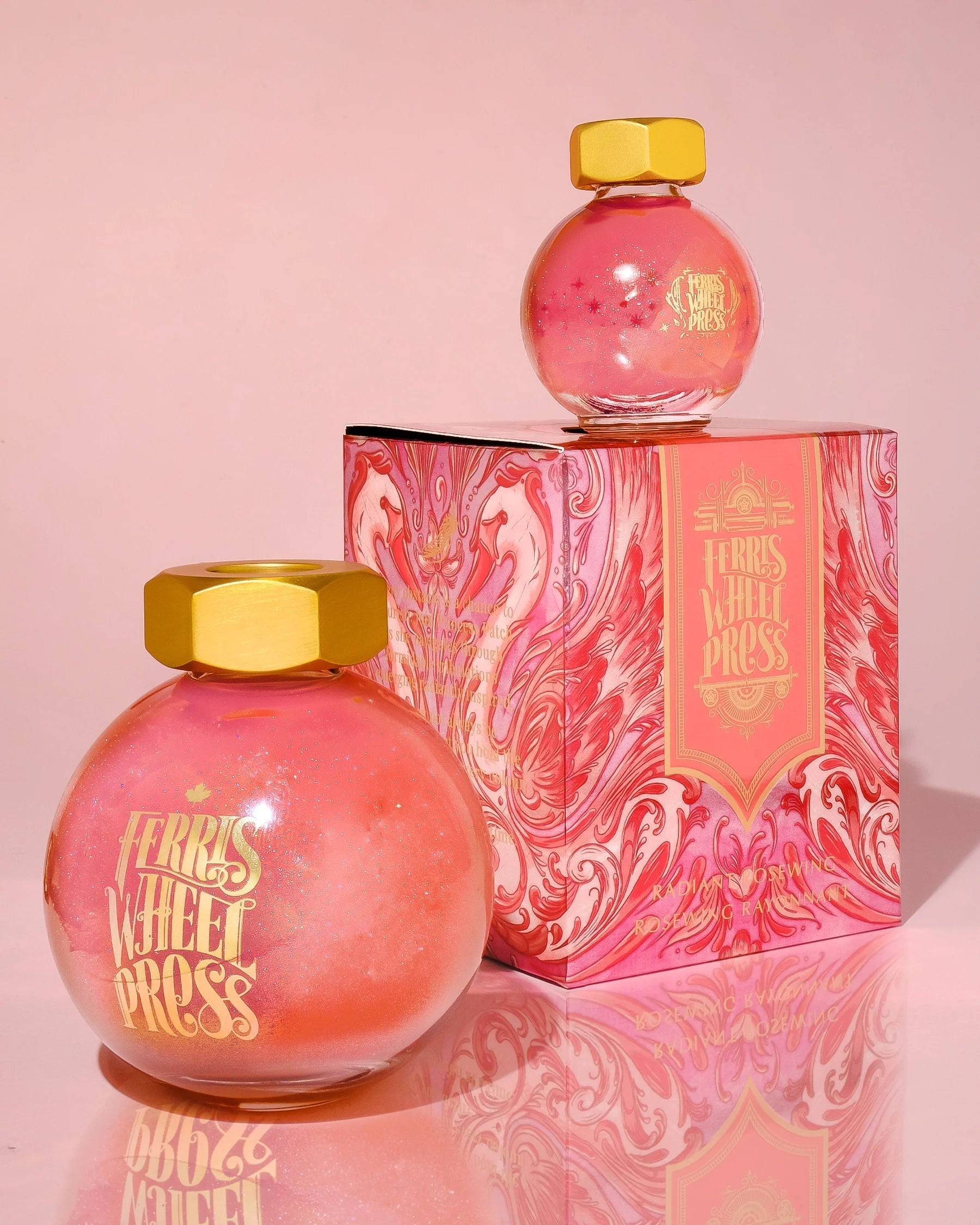 Flacon d'encre FERRIS WHEEL PRESS - FerriTales - The Wild Swans | Radiant Rosewing (20ml) - 818351002860