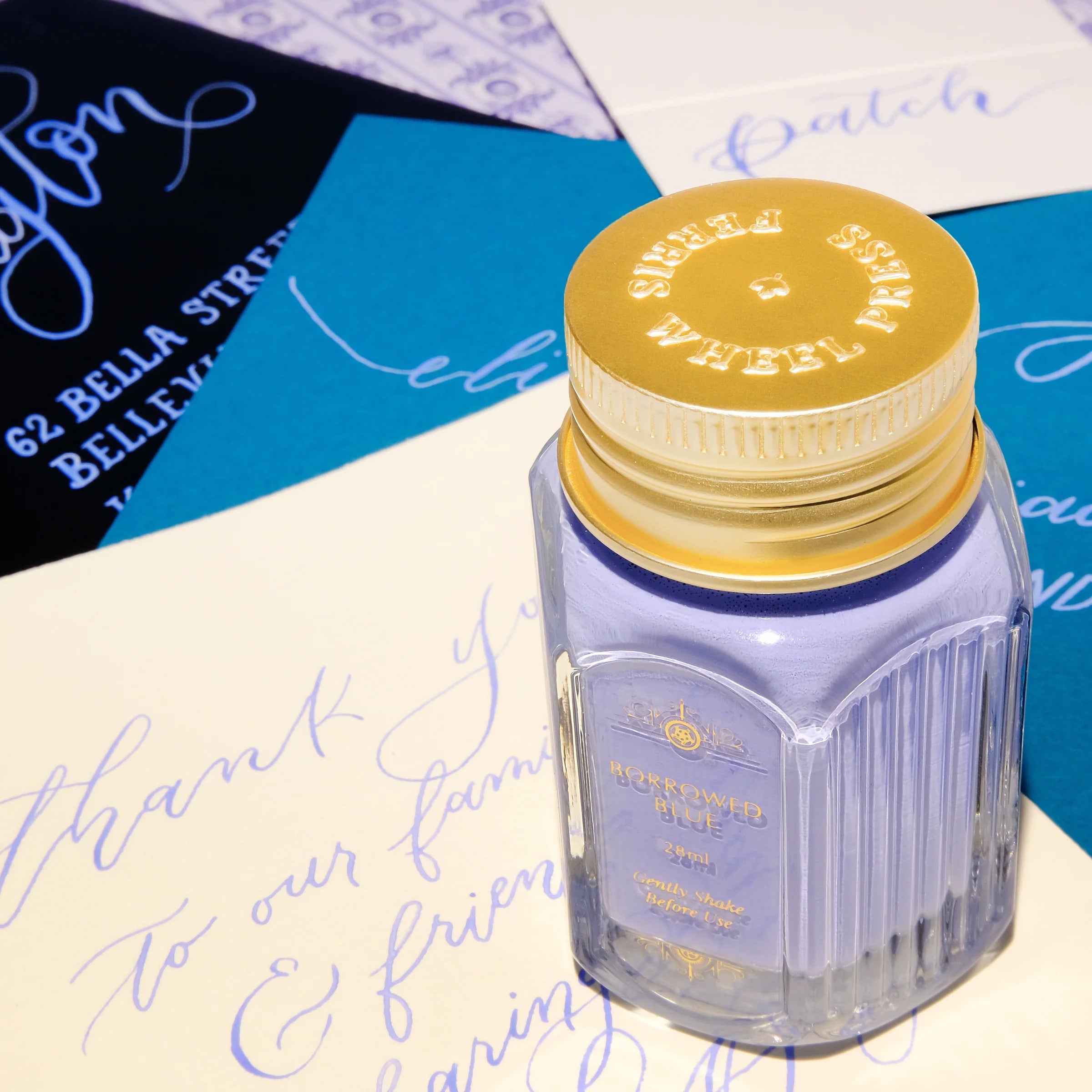 Flacon d'encre FERRIS WHEEL PRESS - Professional Calligraphy Ink - Borrowed Blue - 28 ml -