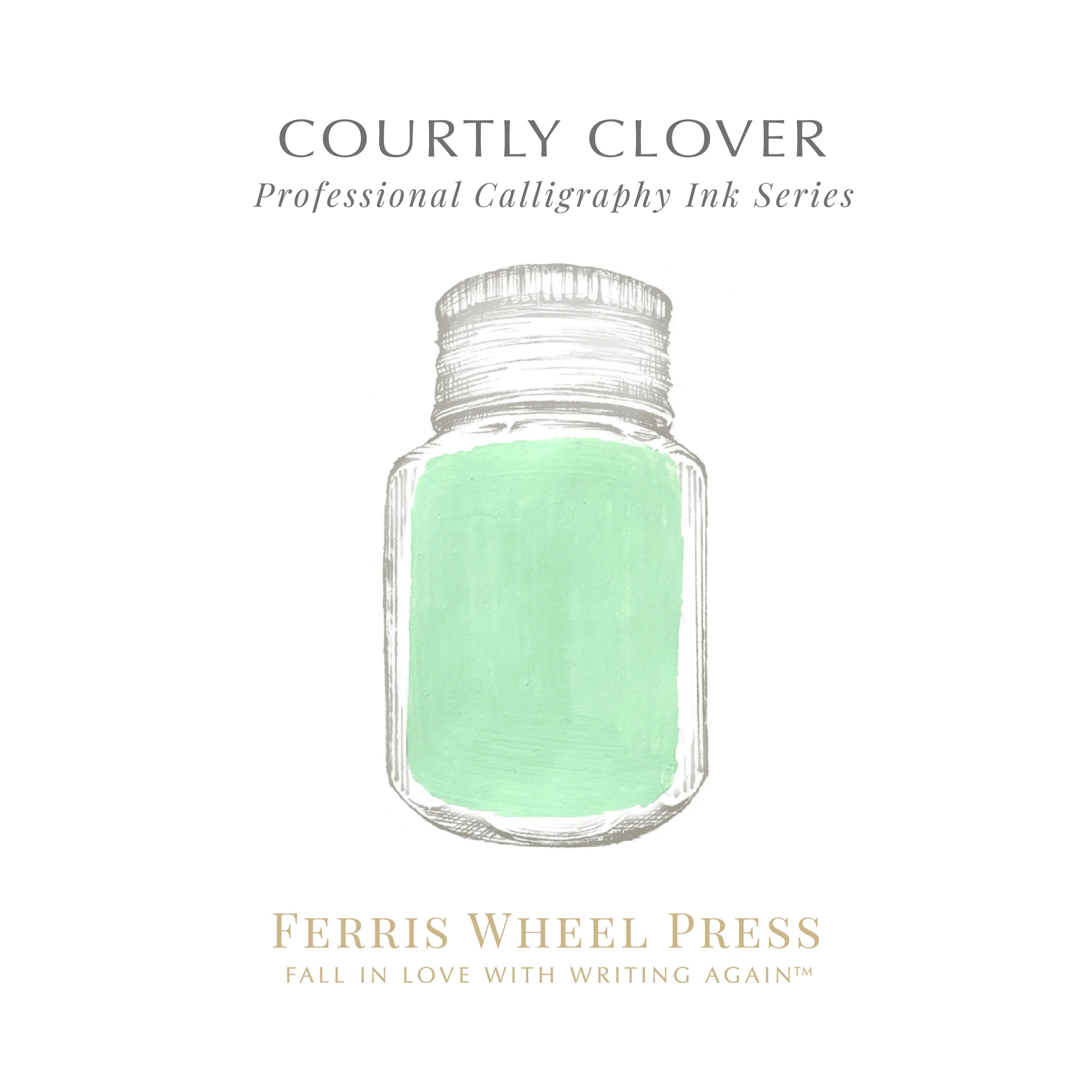 Flacon d'encre FERRIS WHEEL PRESS - Professional Calligraphy Ink - Courtly Clover - 28 ml - 818351003539