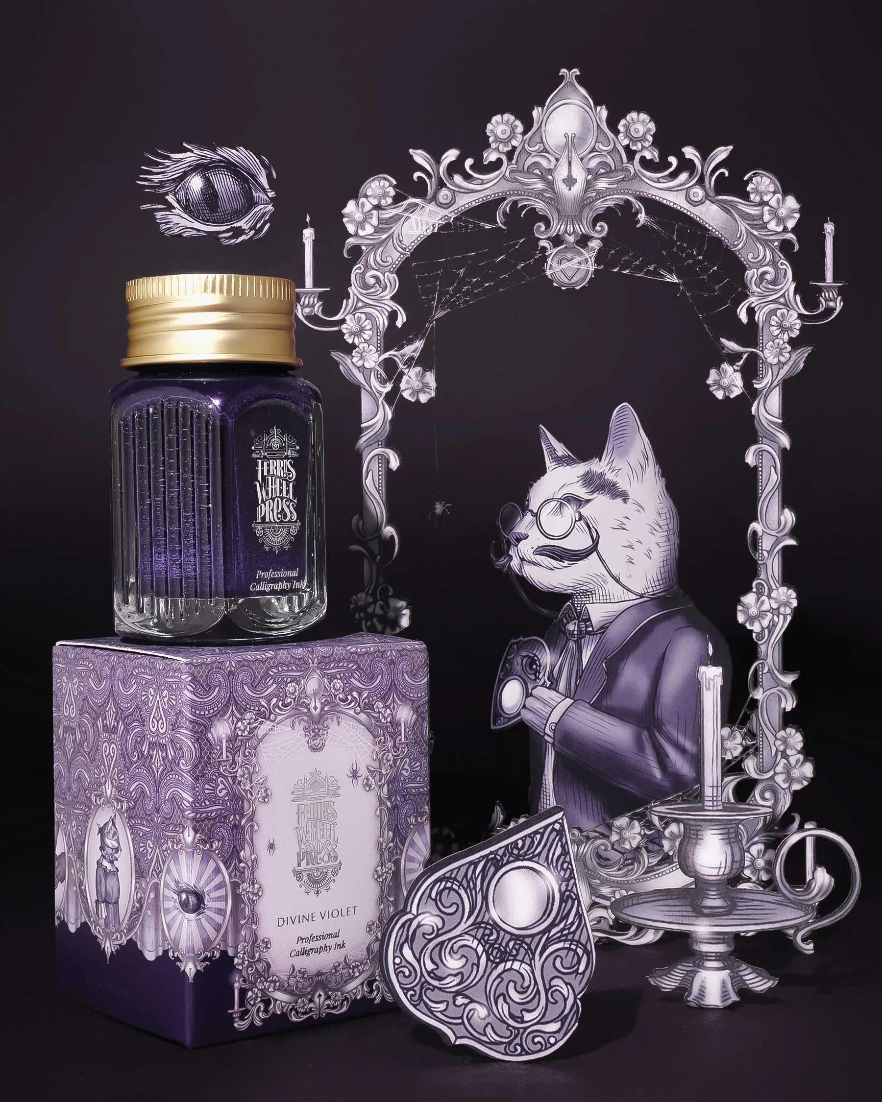 Flacon d'encre FERRIS WHEEL PRESS - Professional Calligraphy Ink - Divine Violet - 28 ml - 818351003591