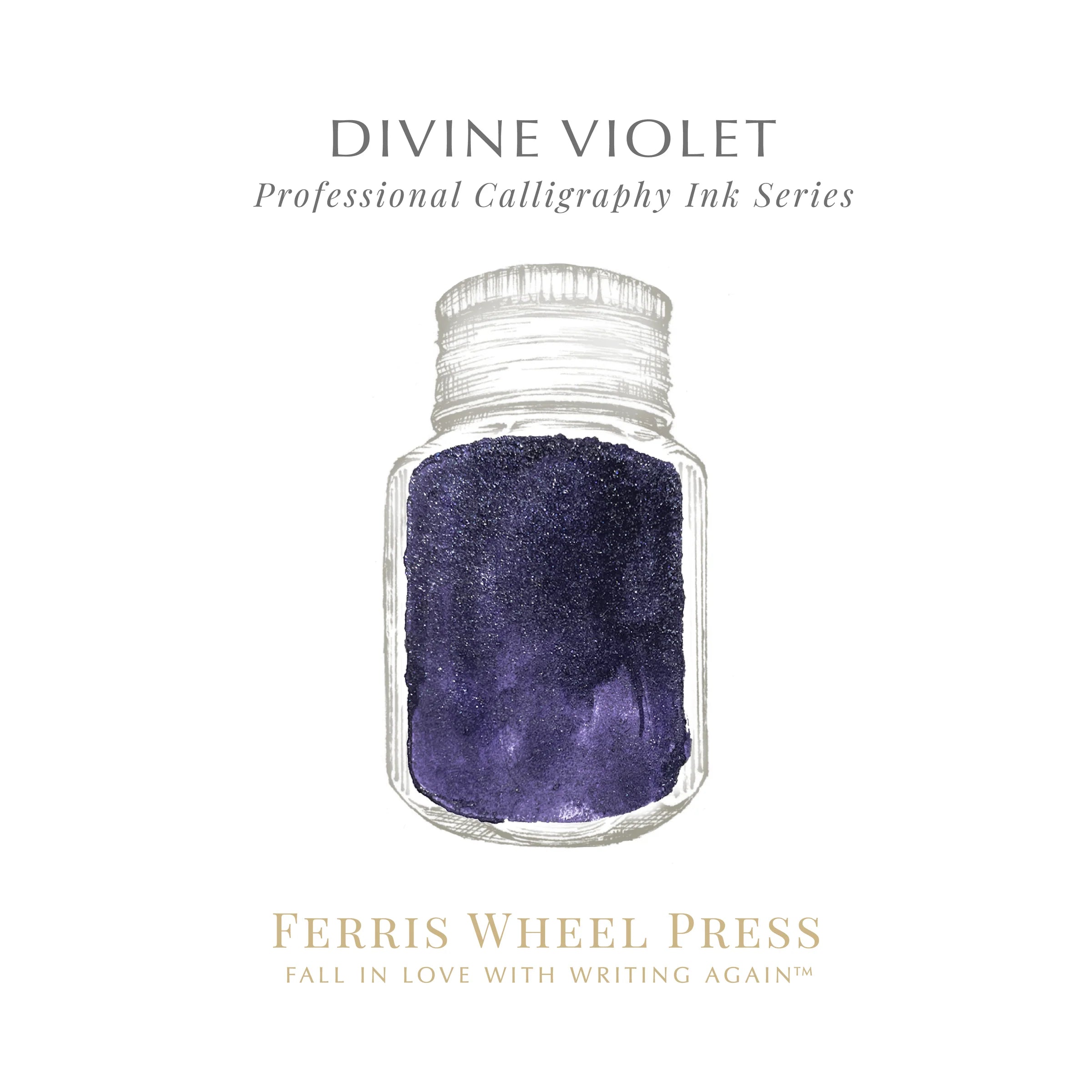 Flacon d'encre FERRIS WHEEL PRESS - Professional Calligraphy Ink - Divine Violet - 28 ml - 818351003591