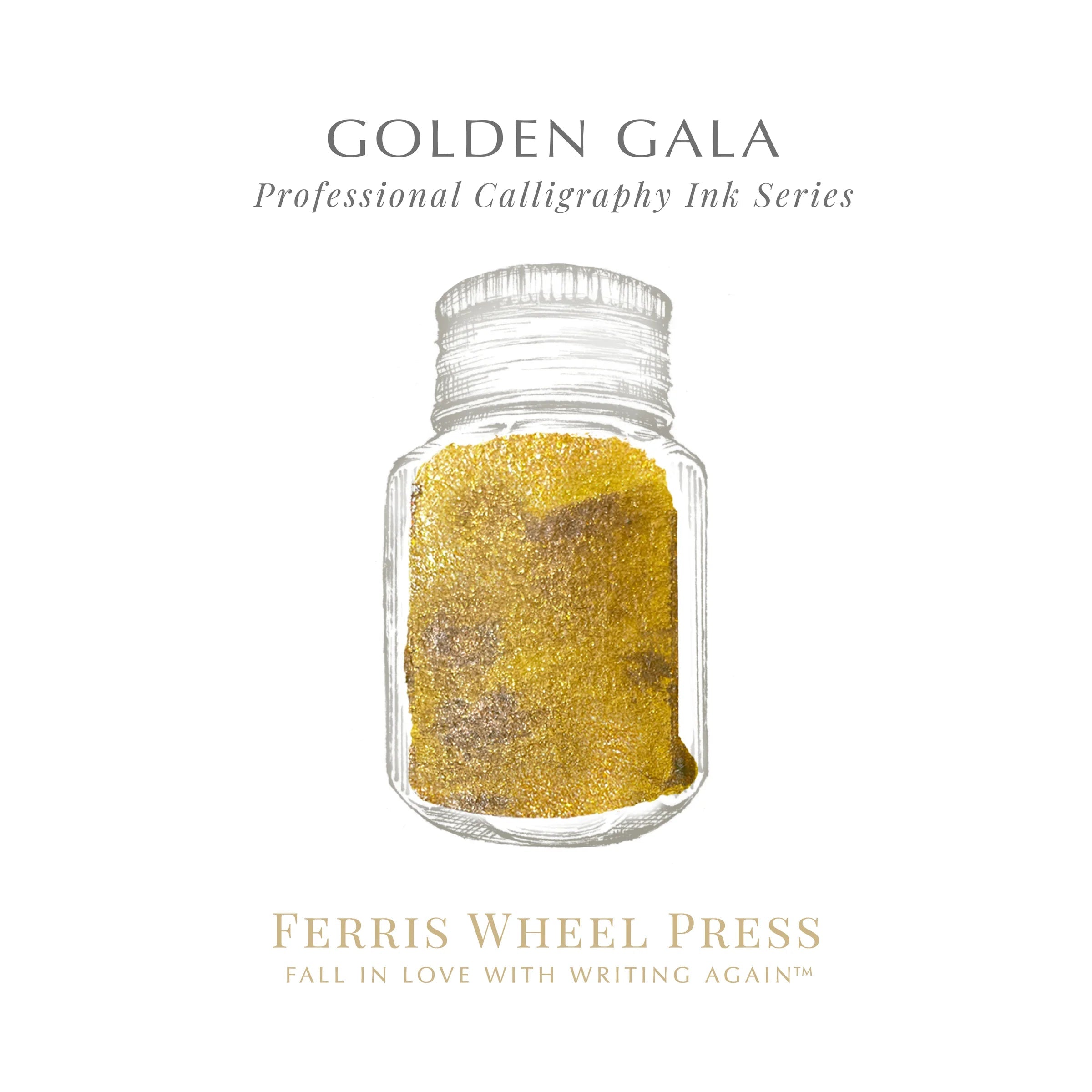 Flacon d'encre FERRIS WHEEL PRESS - Professional Calligraphy Ink - Golden Gala - 28 ml - 818351002761